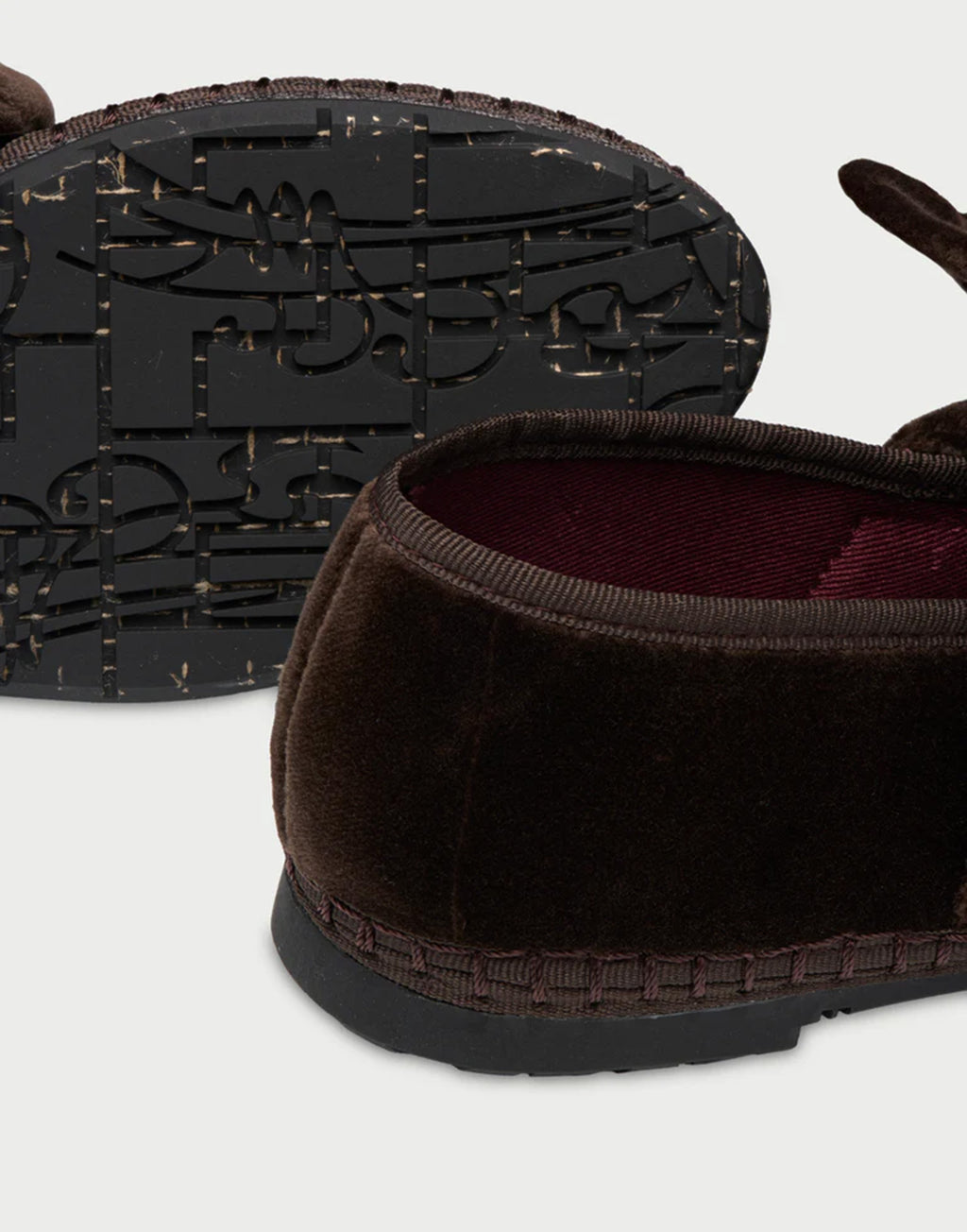 FLABELUS Ballerine in Velluto con Fiocco Brown