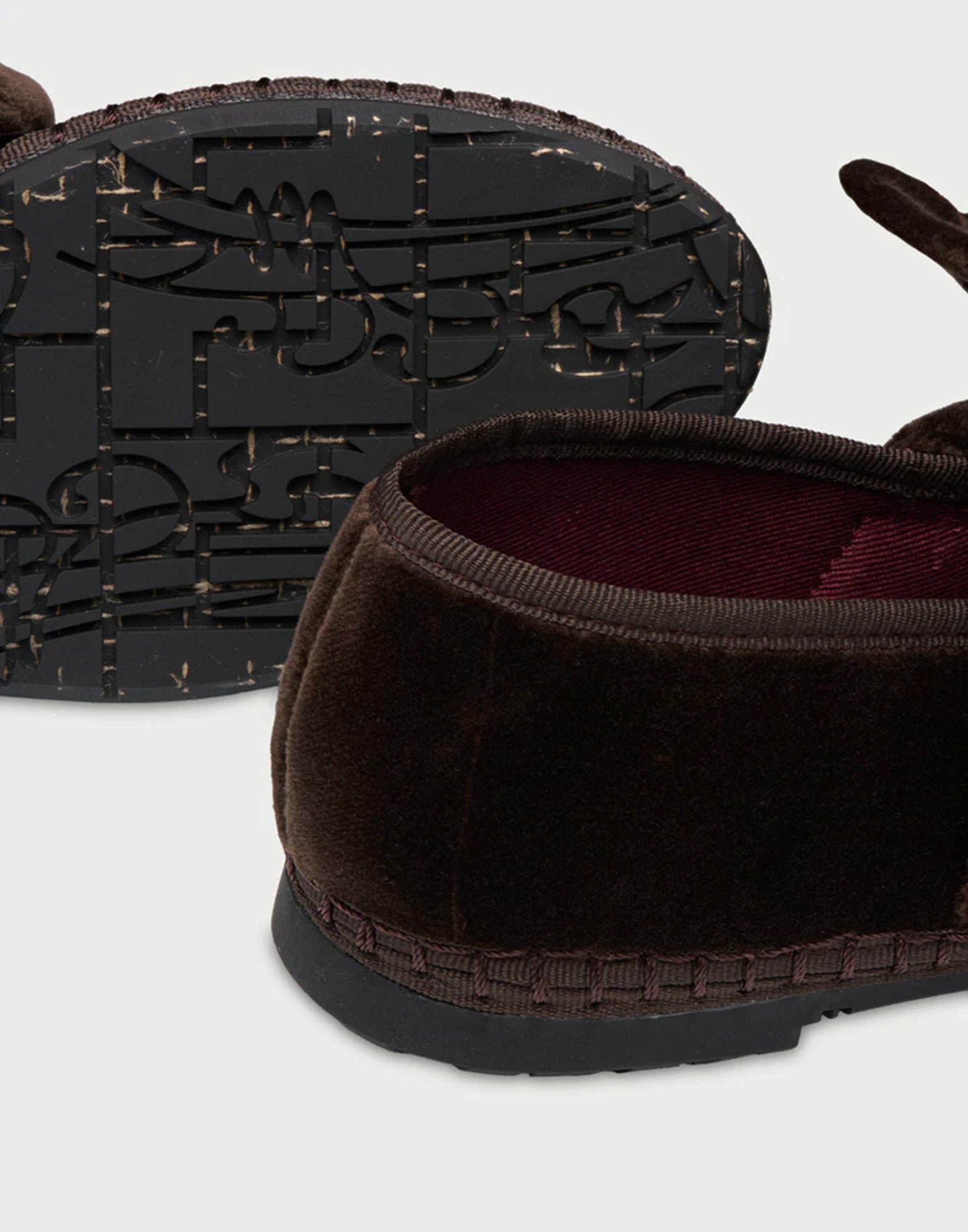 FLABELUS Ballerine in Velluto con Fiocco Brown
