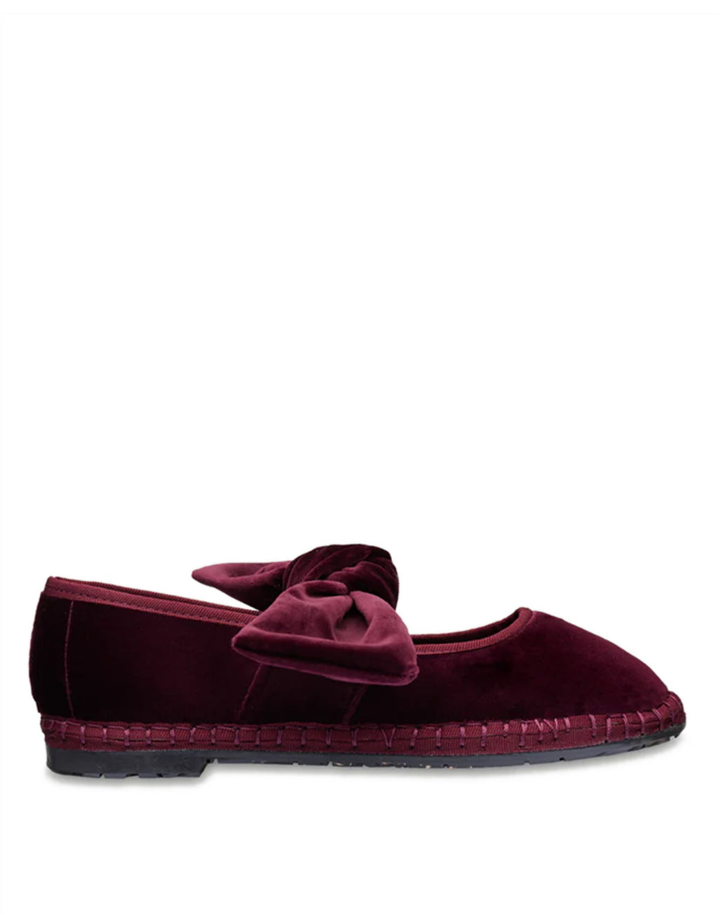 FLABELUS Ballerine in Velluto con Fiocco Bordeaux