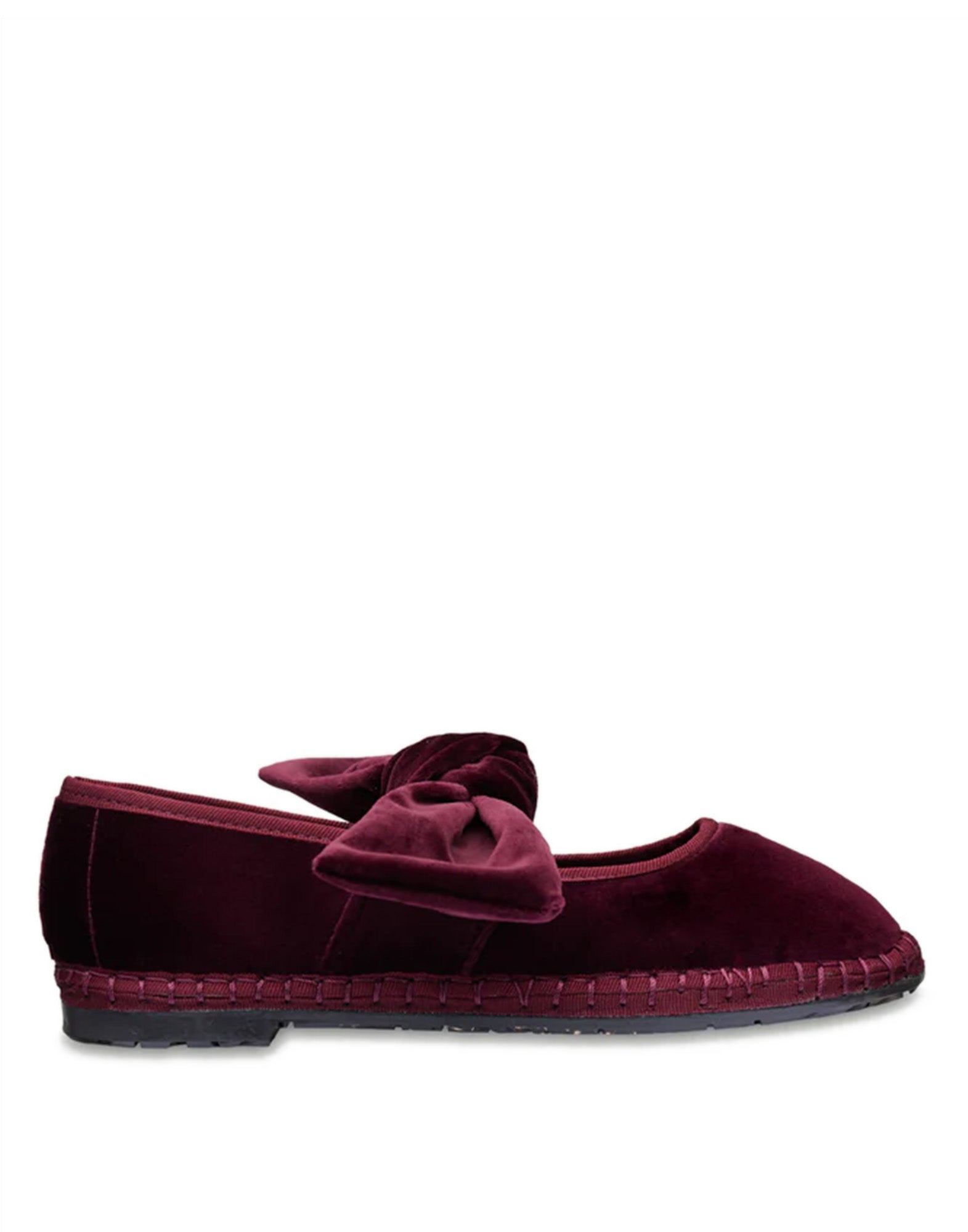FLABELUS Ballerine in Velluto con Fiocco Bordeaux