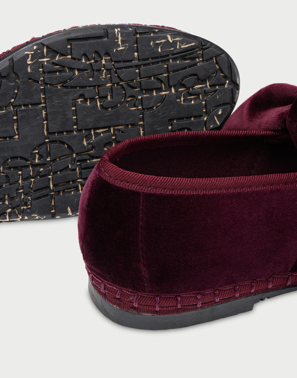 FLABELUS Ballerine in Velluto con Fiocco Bordeaux