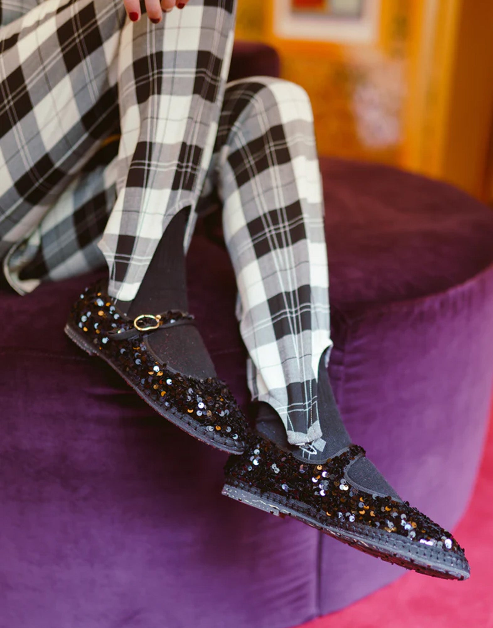 FLABELUS Mary Jane con Paillettes Nere