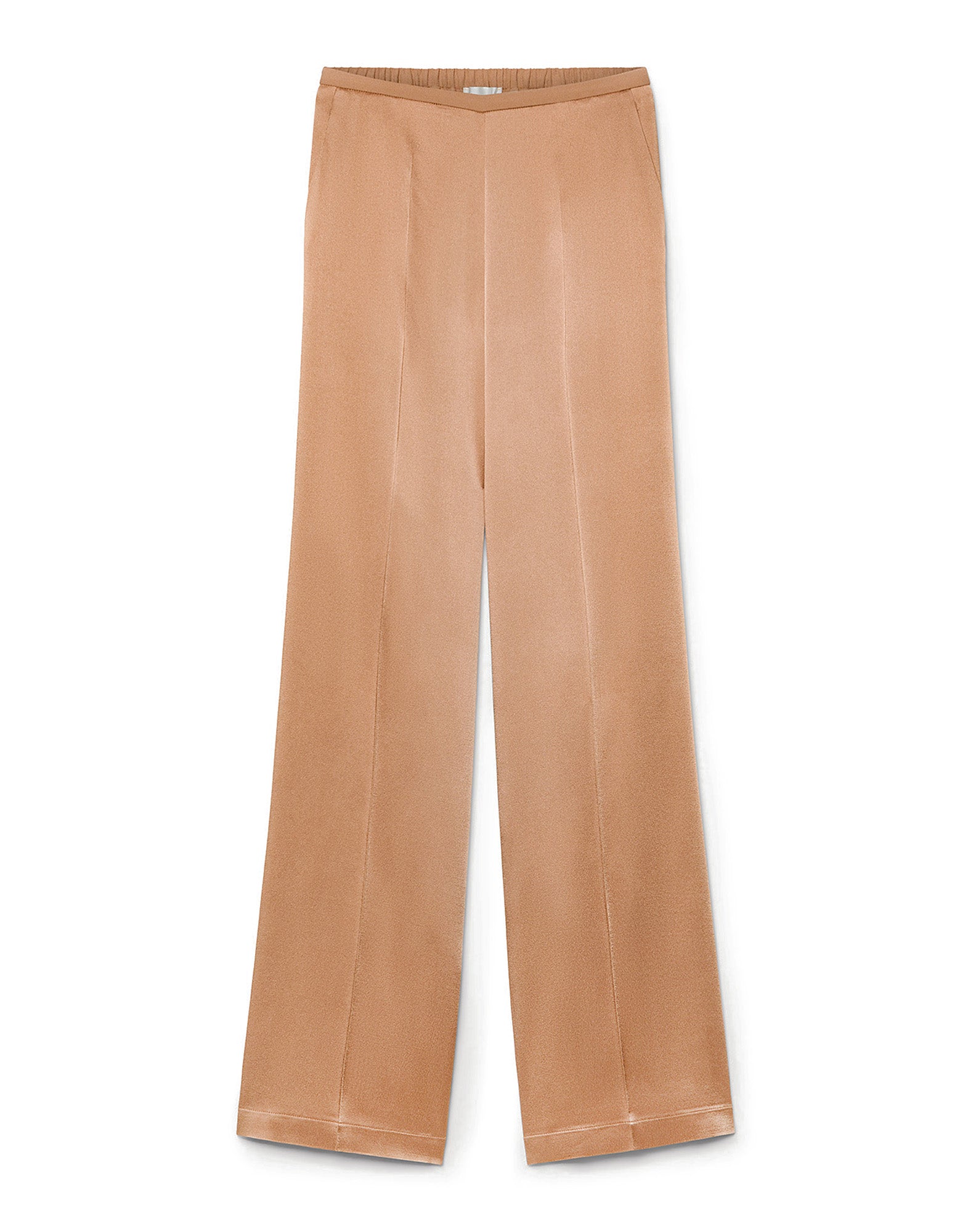 FORTE FORTE Pantaloni a Vita Alta in Satin Envers The