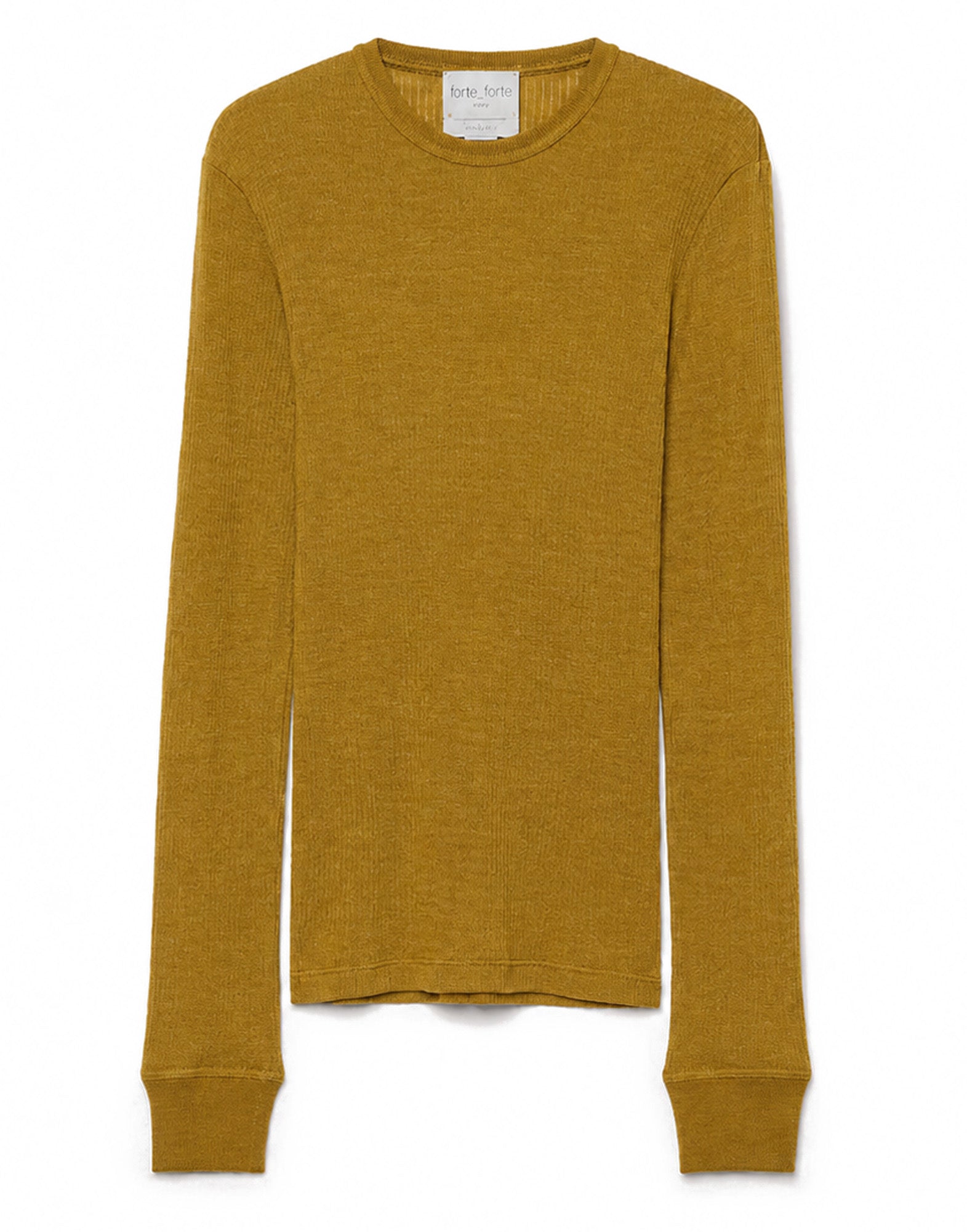 FORTE FORTE T-Shirt Girocollo in Jersey di Lana a Costine Heliodore