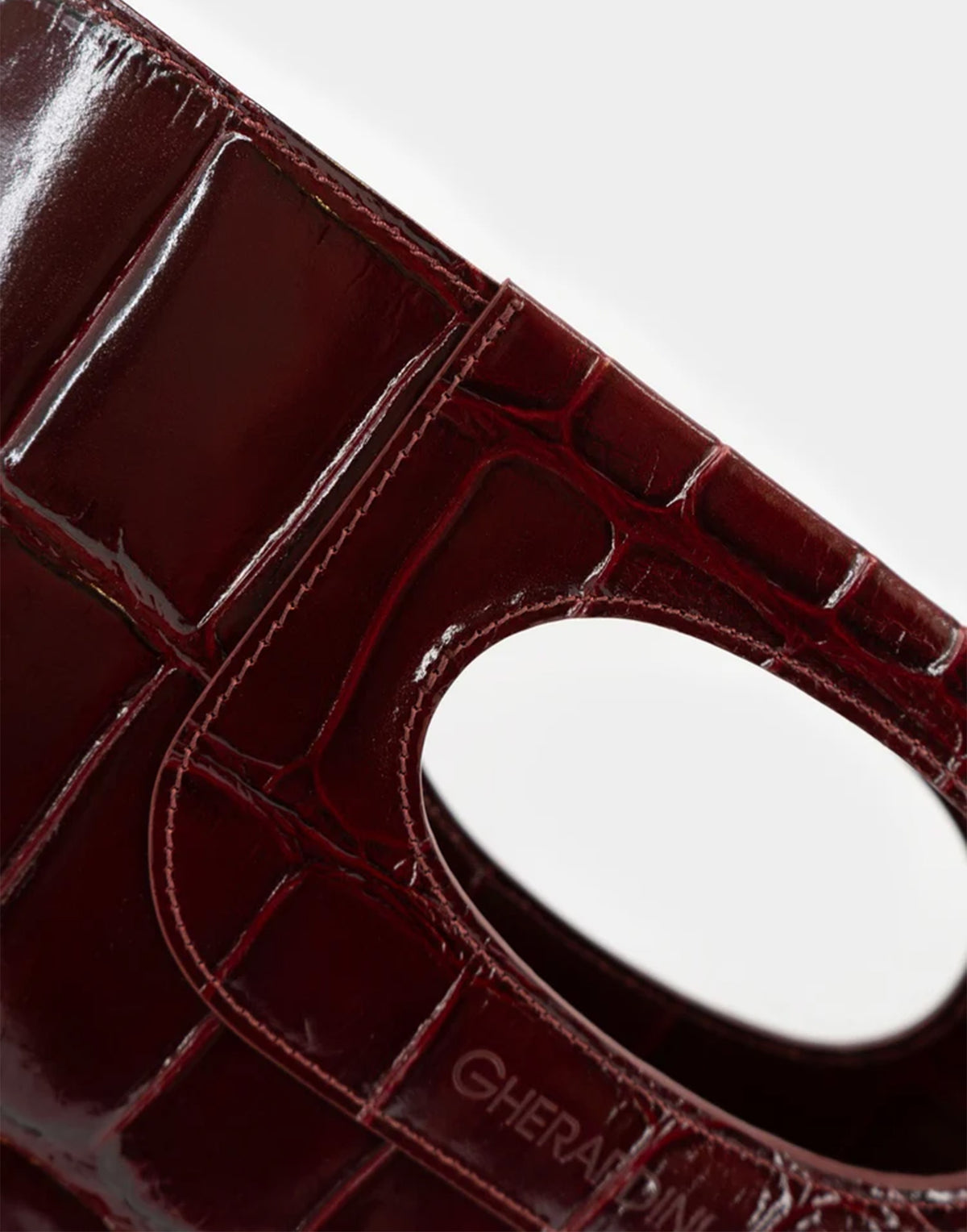 GHERARDINI Piattina in Pelle Stampa Cocco Bordeaux