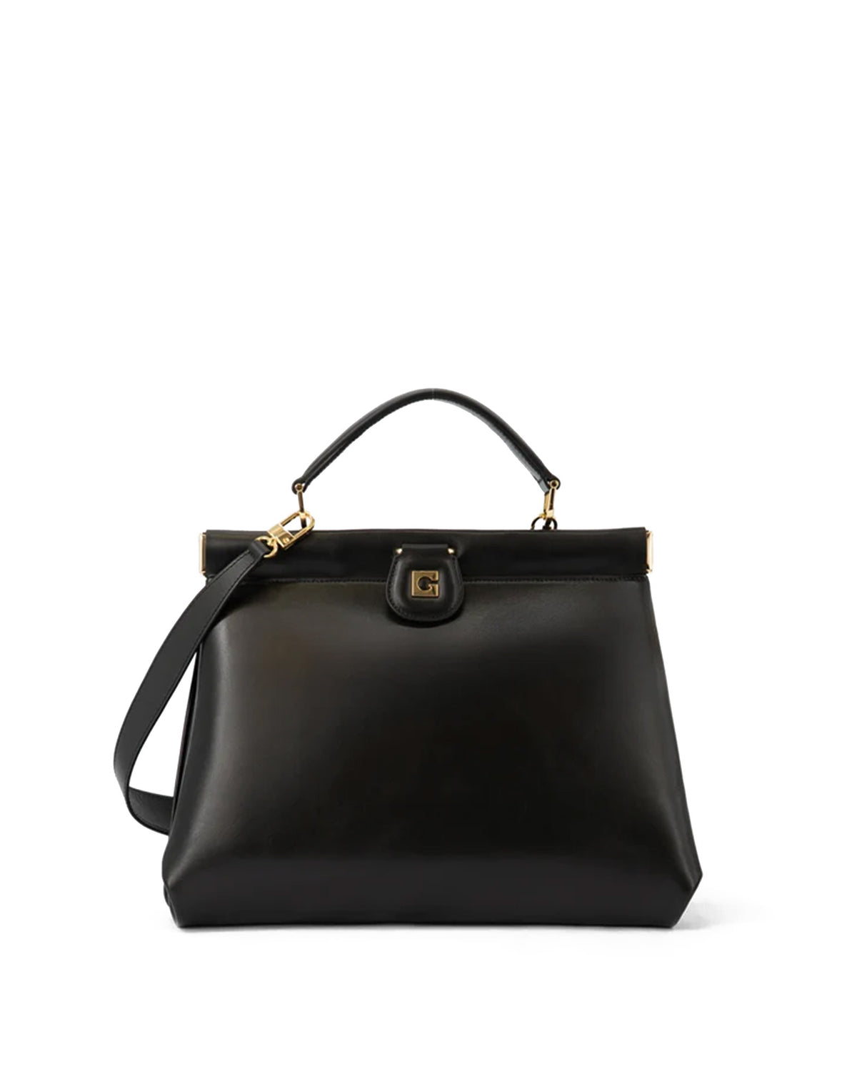 GHERARDINI Borsa Dodici Dodici 1959 in Pelle Di Vitello Nera