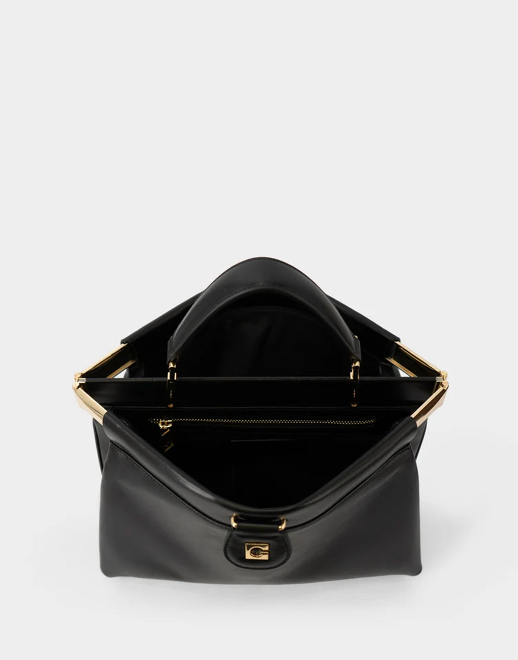 GHERARDINI Borsa Dodici Dodici 1959 in Pelle Di Vitello Nera