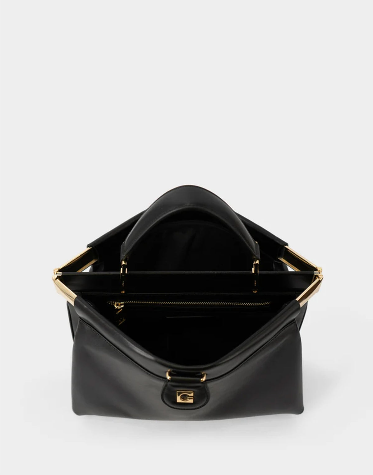 GHERARDINI Borsa Dodici Dodici 1959 in Pelle Di Vitello Nera