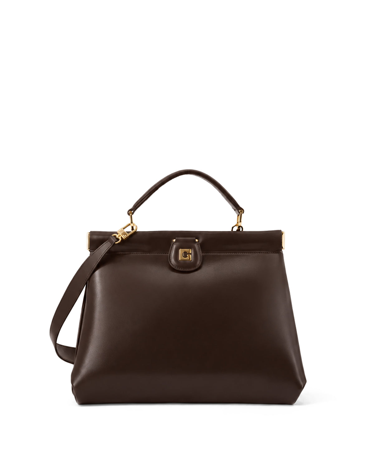 GHERARDINI Borsa Dodici Dodici 1959 in Pelle Di Vitello Testa di Moro
