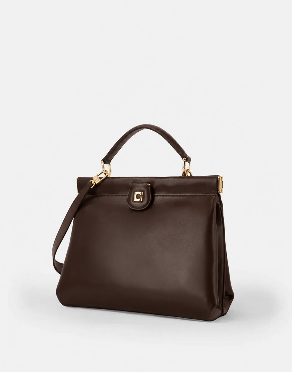 GHERARDINI Borsa Dodici Dodici 1959 in Pelle Di Vitello Testa di Moro
