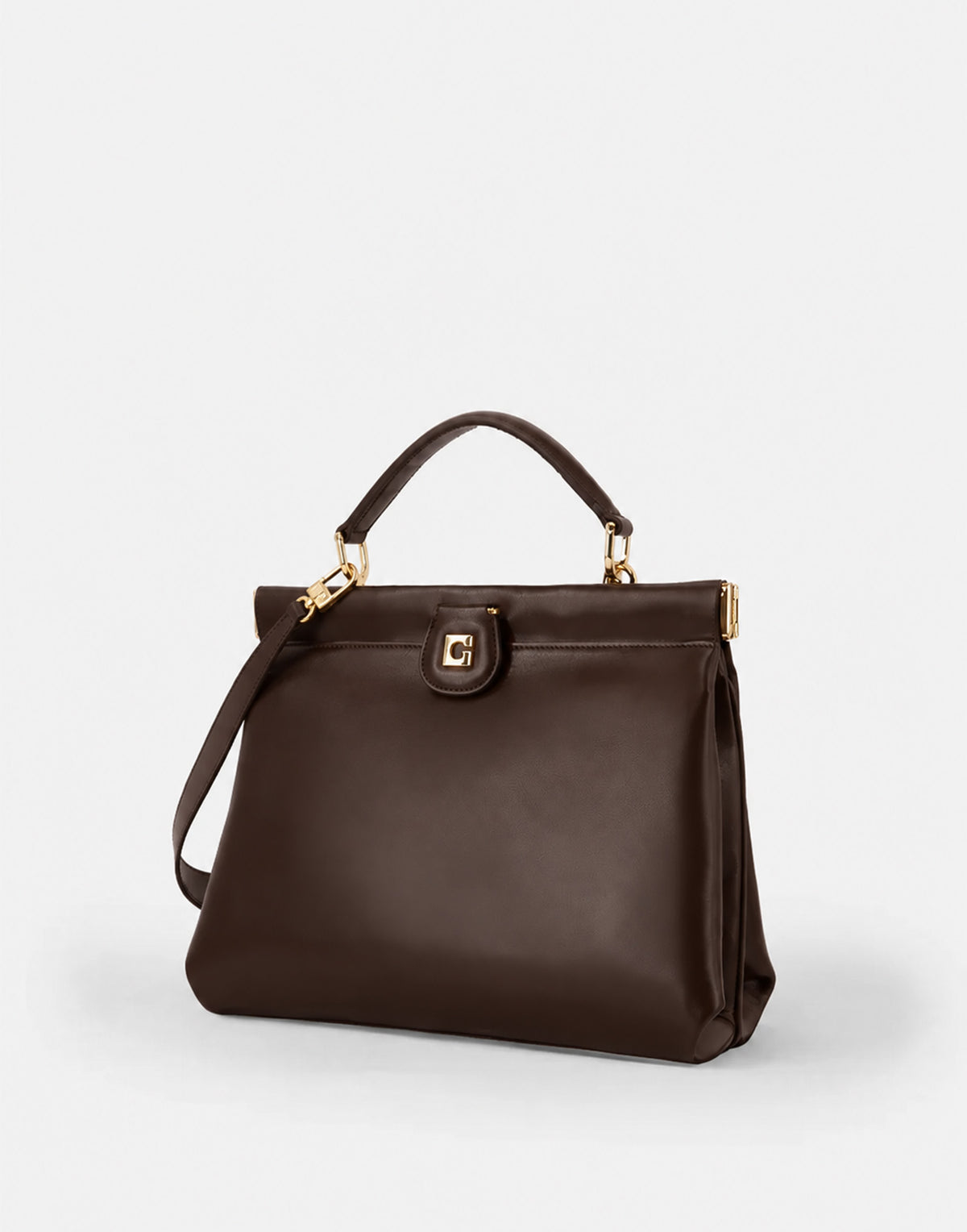 GHERARDINI Borsa Dodici Dodici 1959 in Pelle Di Vitello Testa di Moro