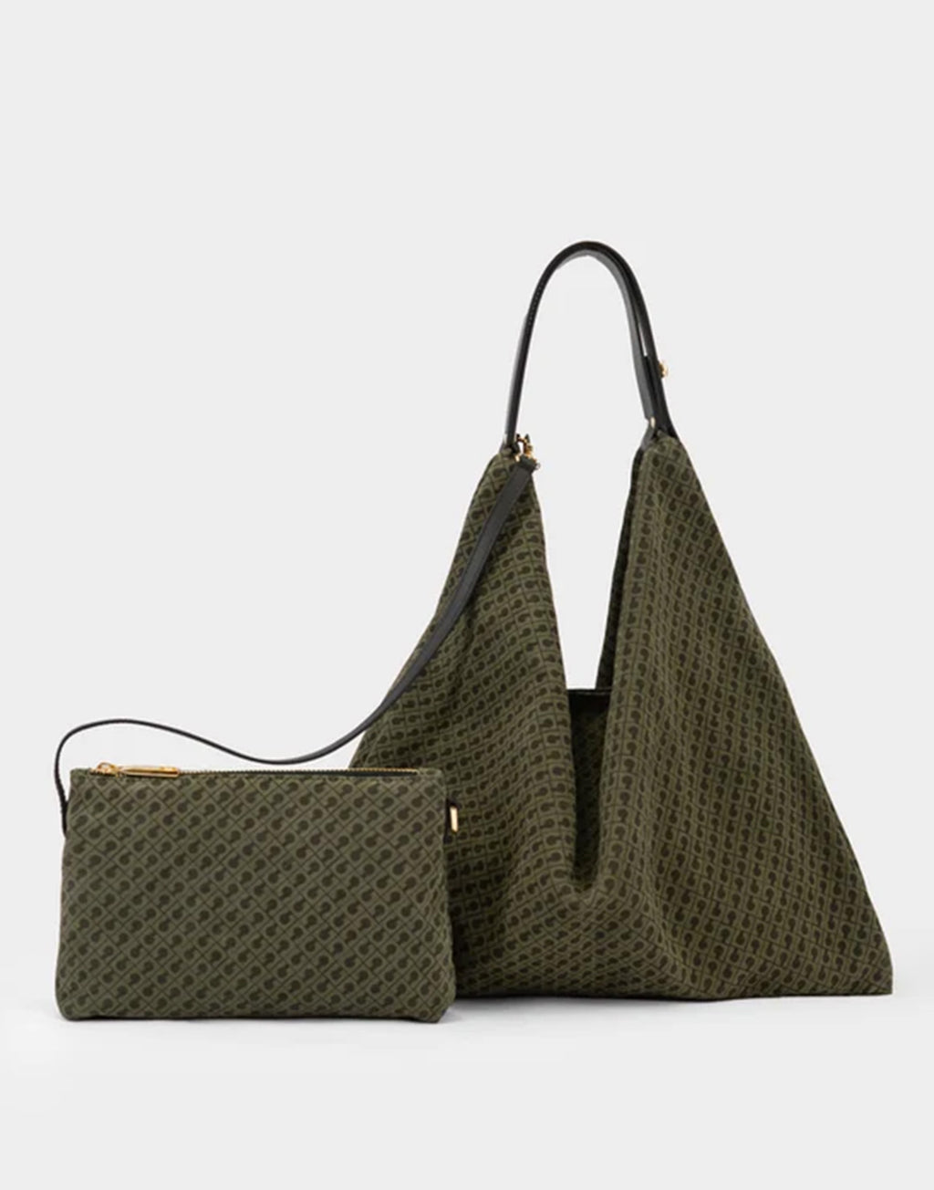 GHERARDINI Borsa Amazzonia in Camoscio Monogram Green