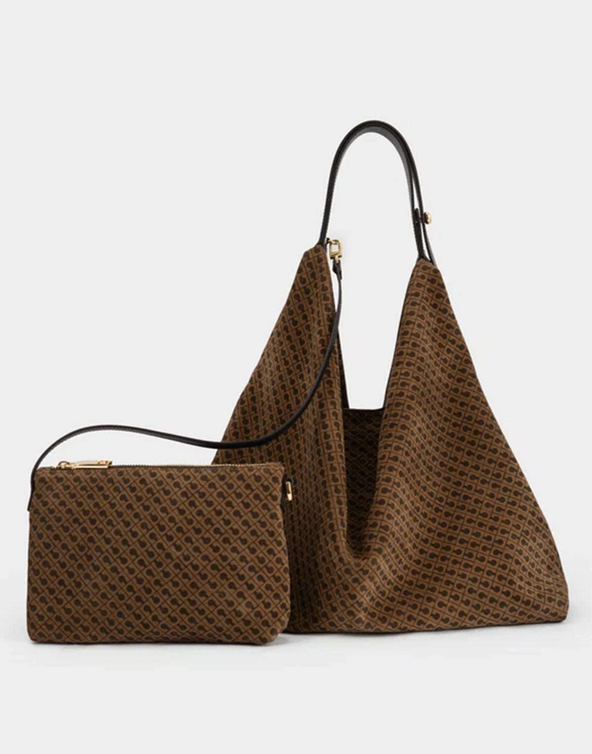GHERARDINI Borsa Amazzonia in Camoscio Monogram Toffee