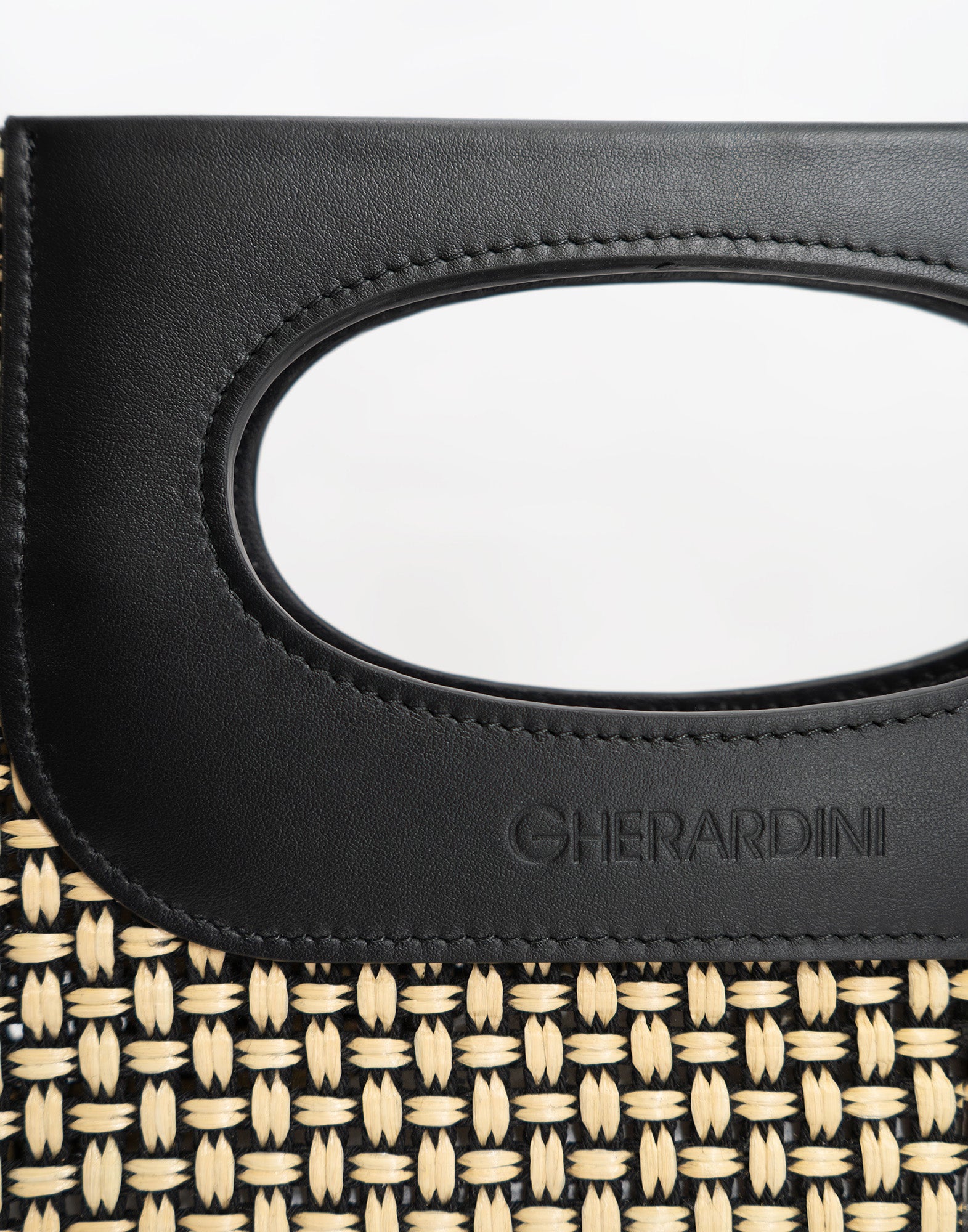 GHERARDINI Piattina Edizione Limitata in Rafia Intrecciata e Pelle