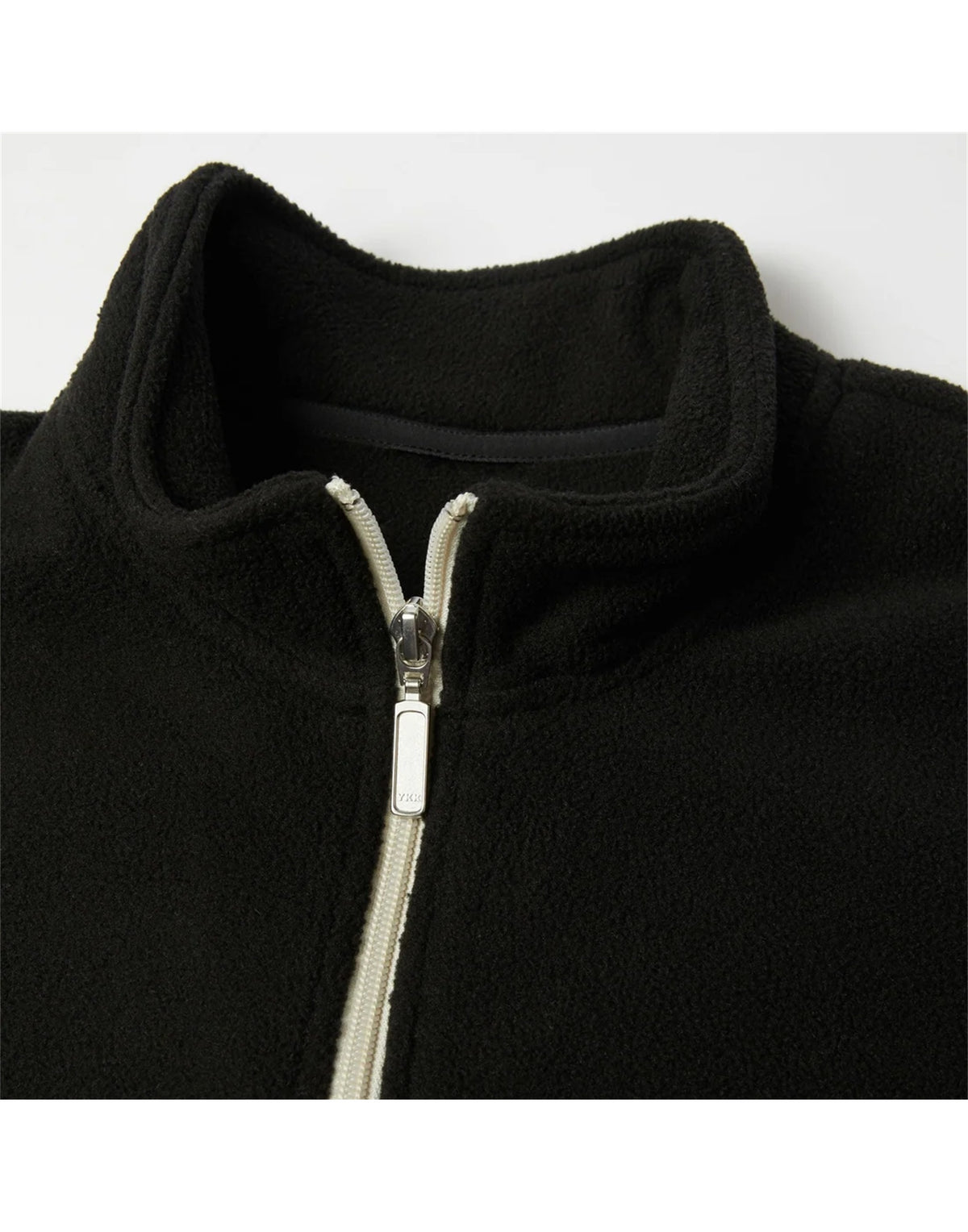 HUF Felpa Basecamp in Pile con Mezza Zip Nera