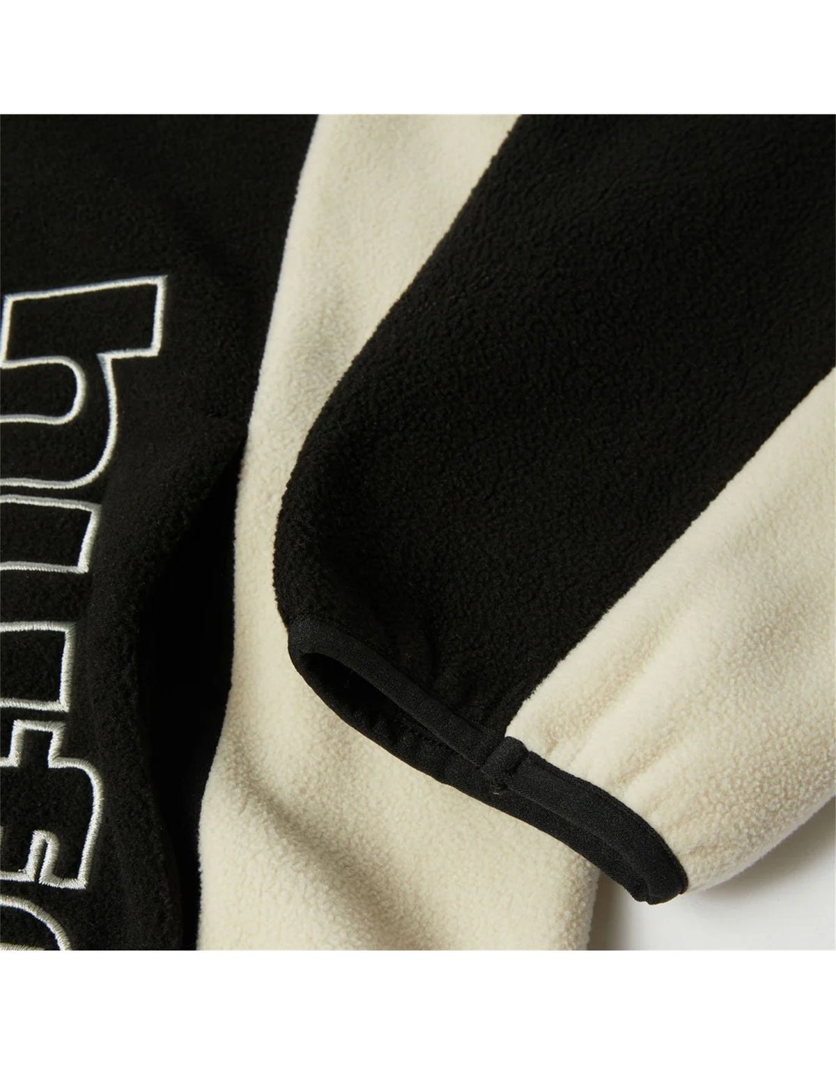 HUF Felpa Basecamp in Pile con Mezza Zip Nera