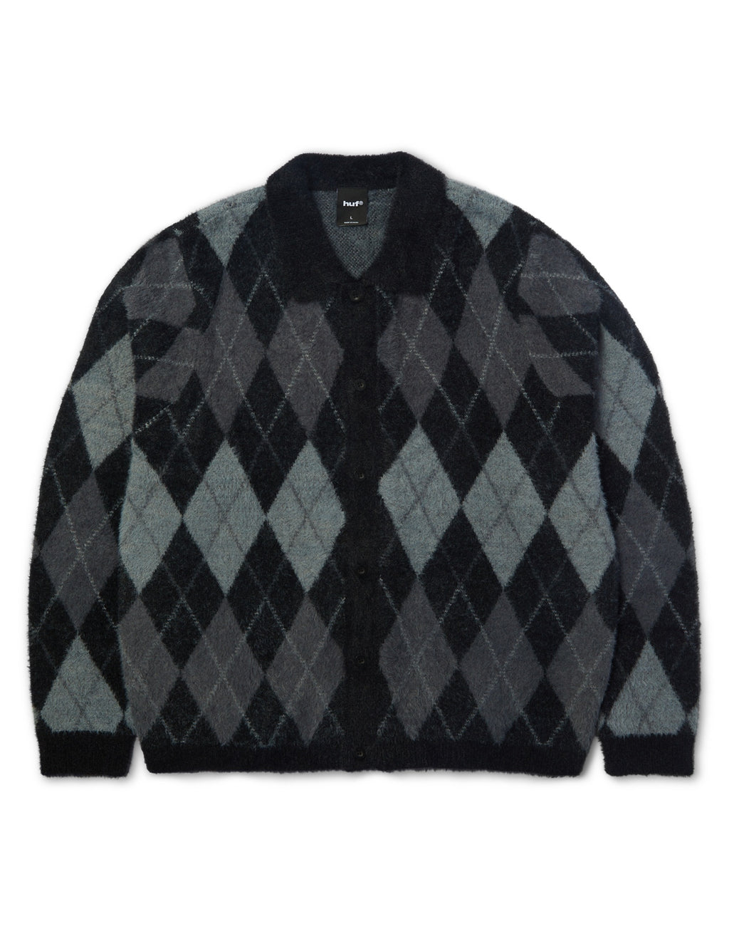 HUF Maglia Cooper con Motivo Jacquard Black