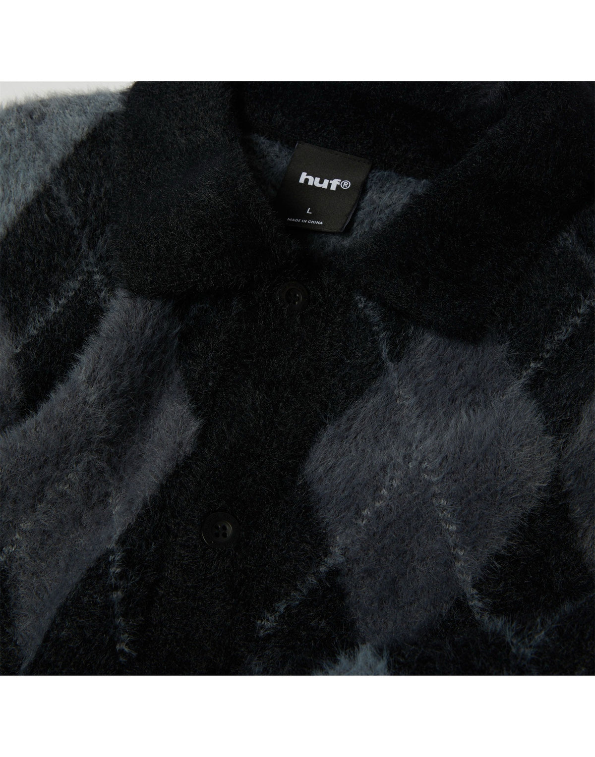 HUF Maglia Cooper con Motivo Jacquard Black