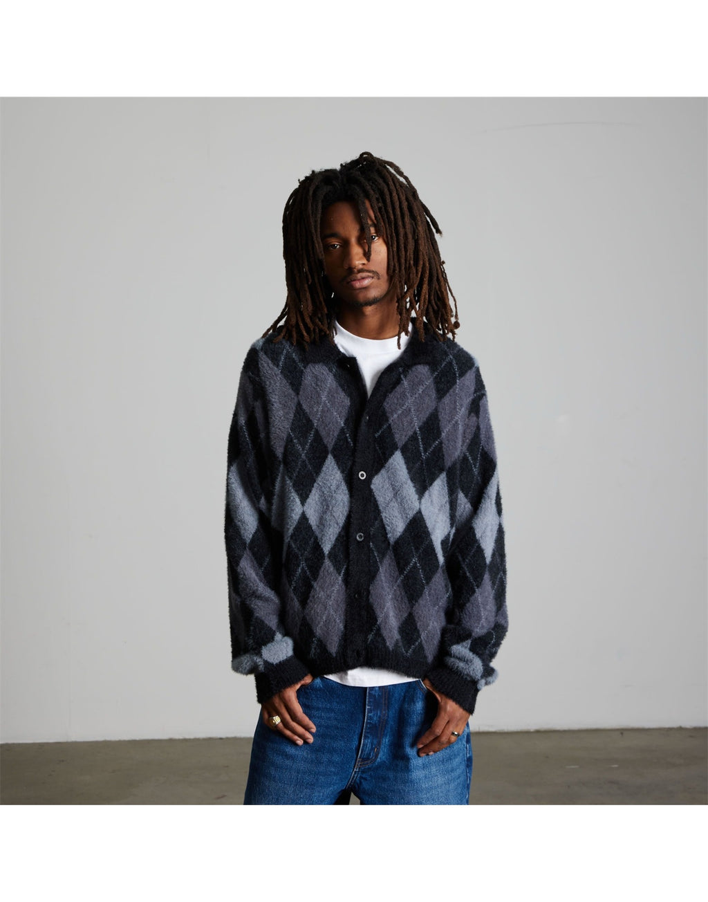 HUF Maglia Cooper con Motivo Jacquard Black