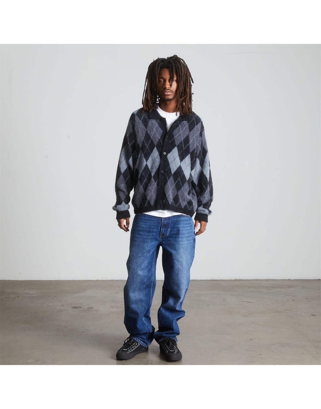 HUF Maglia Cooper con Motivo Jacquard Black