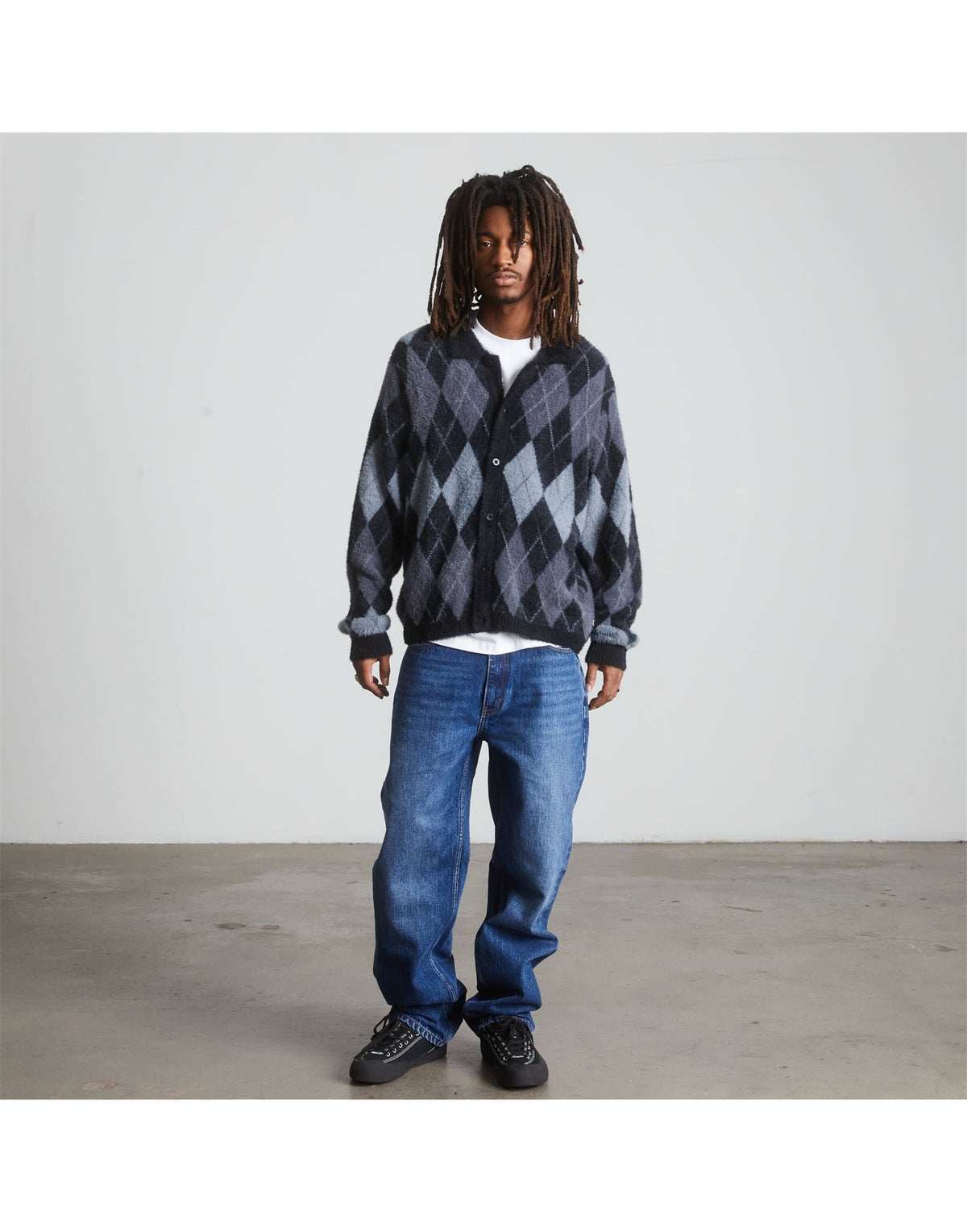 HUF Maglia Cooper con Motivo Jacquard Black