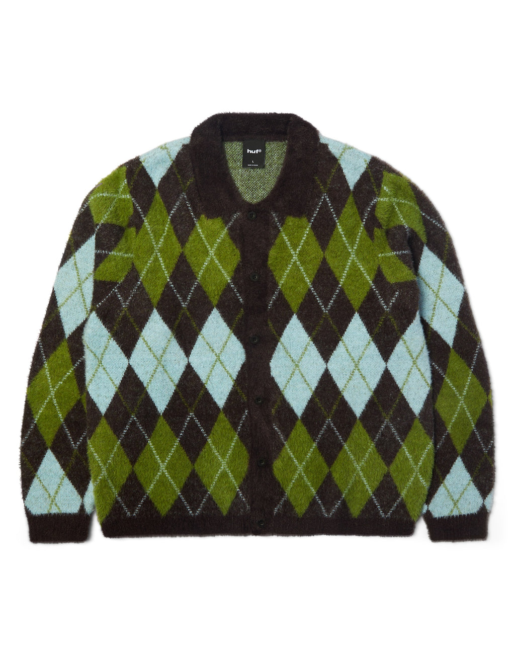 HUF Maglia Cooper con Motivo Jacquard Dark Brown