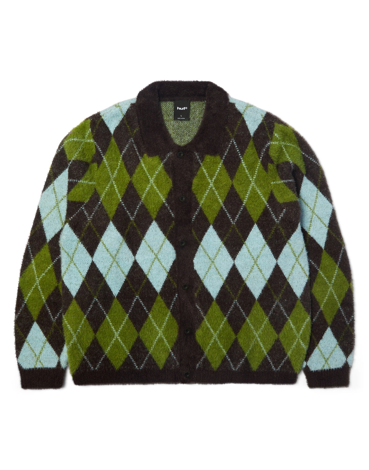 HUF Maglia Cooper con Motivo Jacquard Dark Brown