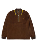 HUF Polo Parker in Velour a Maniche Lunghe Marrone