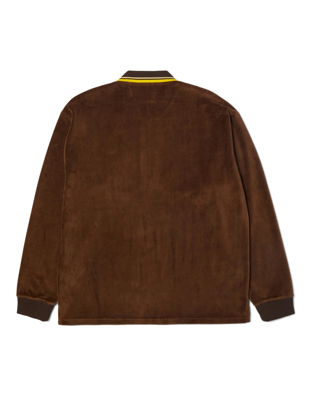 HUF Polo Parker in Velour a Maniche Lunghe Marrone