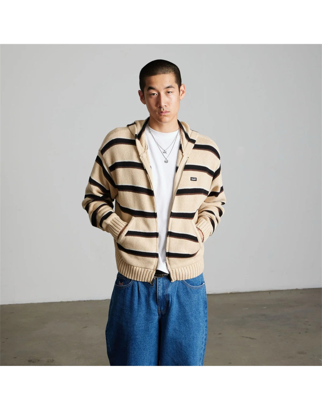 HUF Cardigan Banks con Cappuccio Tan