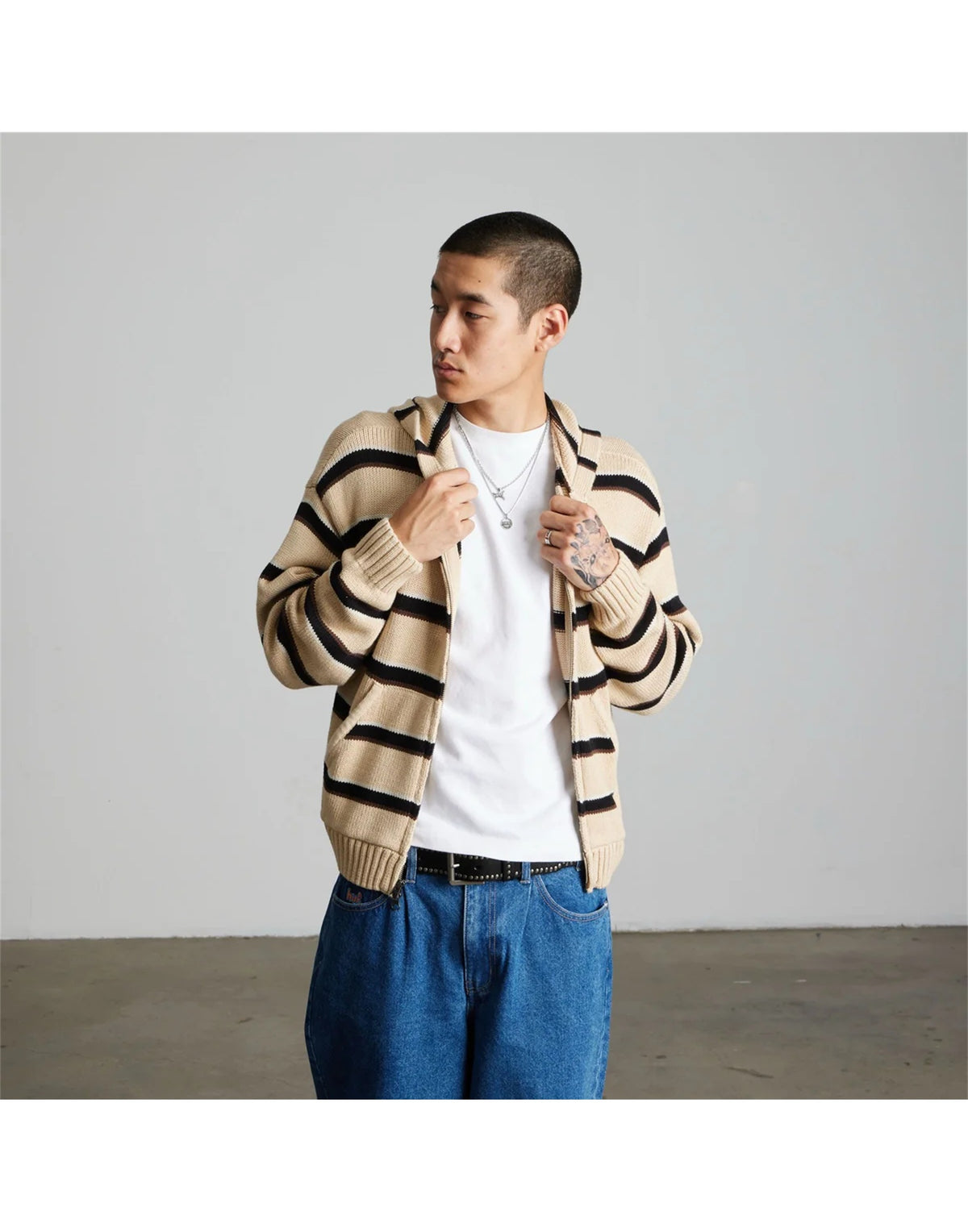 HUF Cardigan Banks con Cappuccio Tan