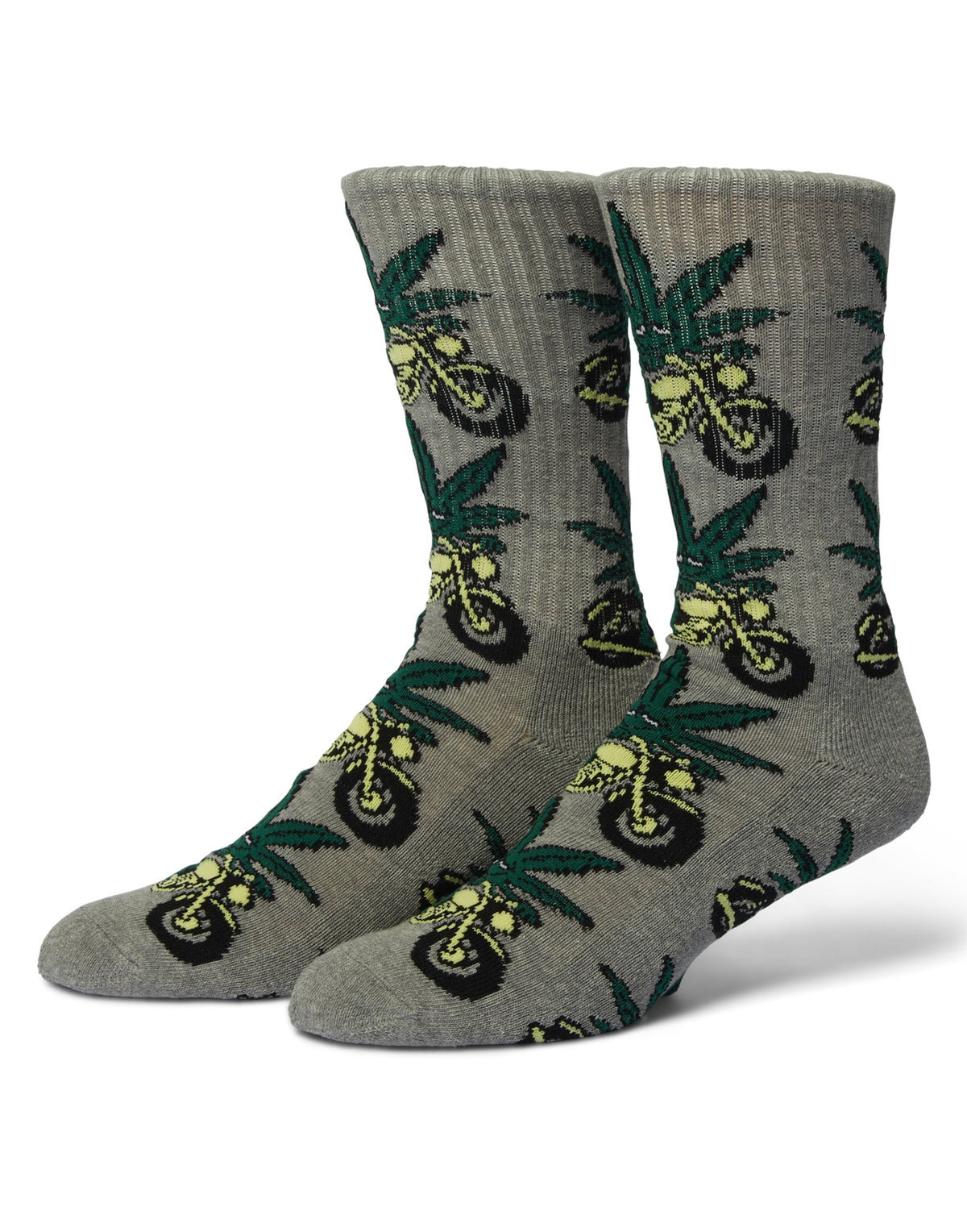 HUF Calzini Green Buddy Nitro Heather Grey