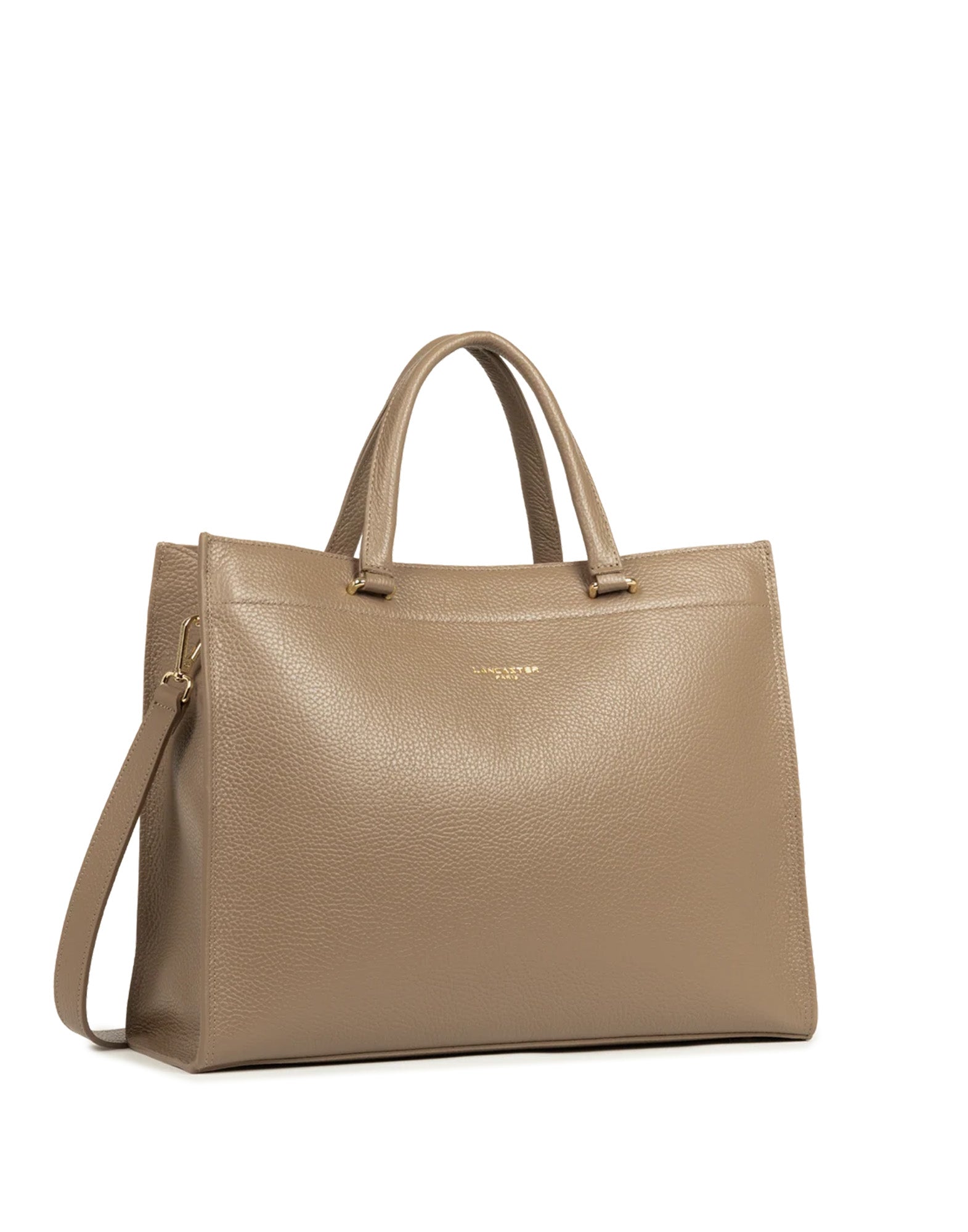 LANCASTER Foulonné Double Daily Tote Bag Taupe