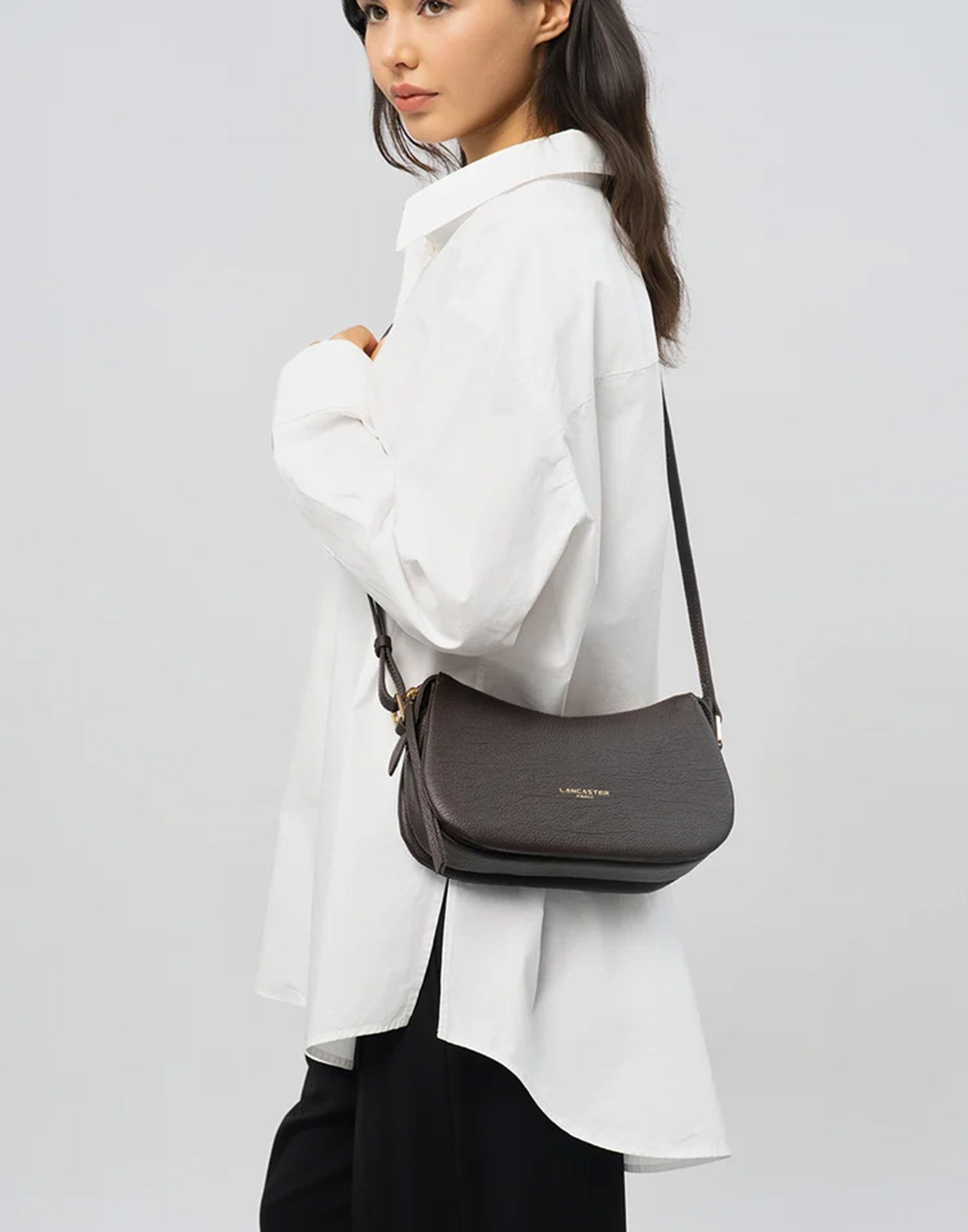LANCASTER Dune Borsa a Tracolla in Pelle Granata Marron Foncè