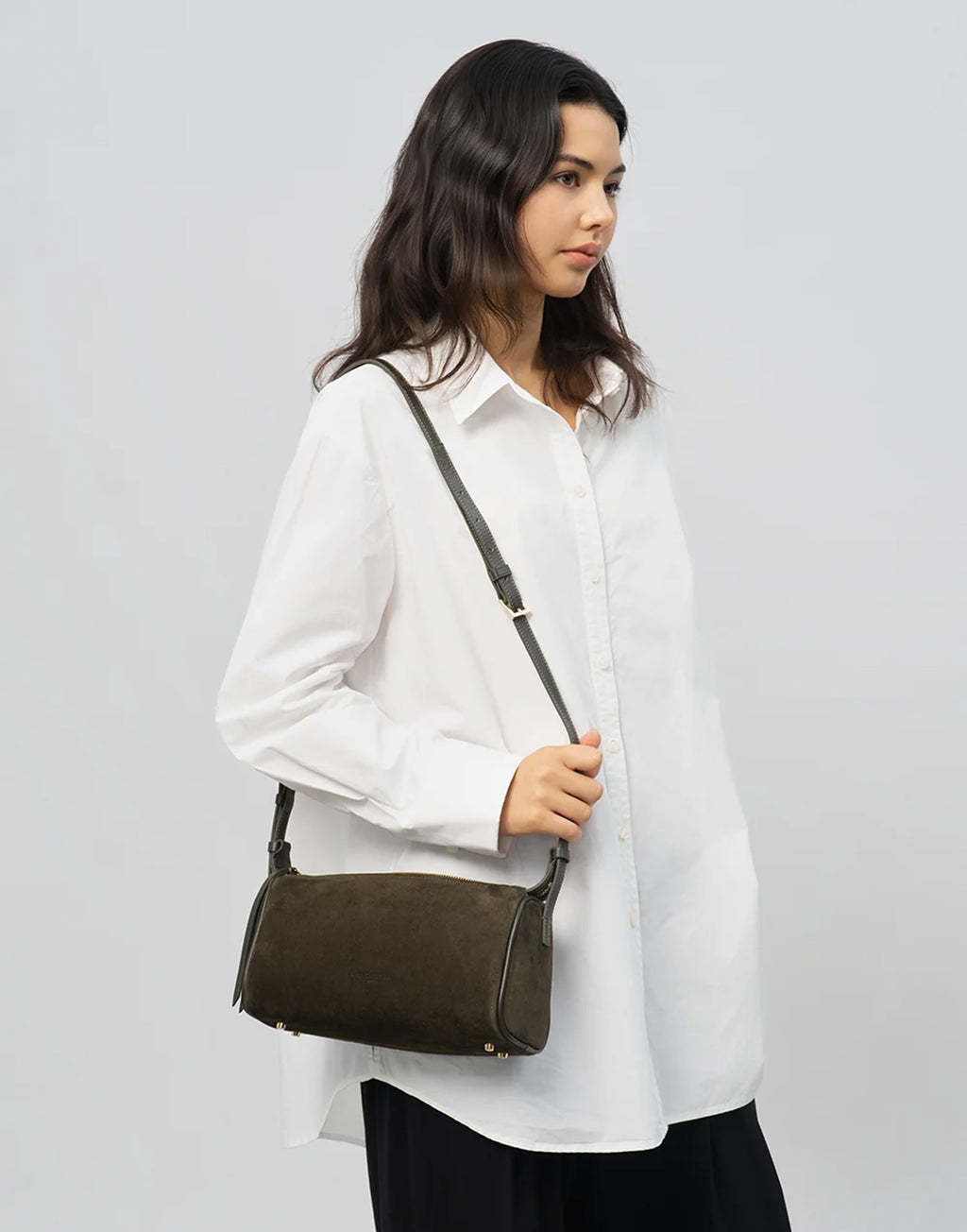 LANCASTER Borsa Rettangolare in Suède Kaki