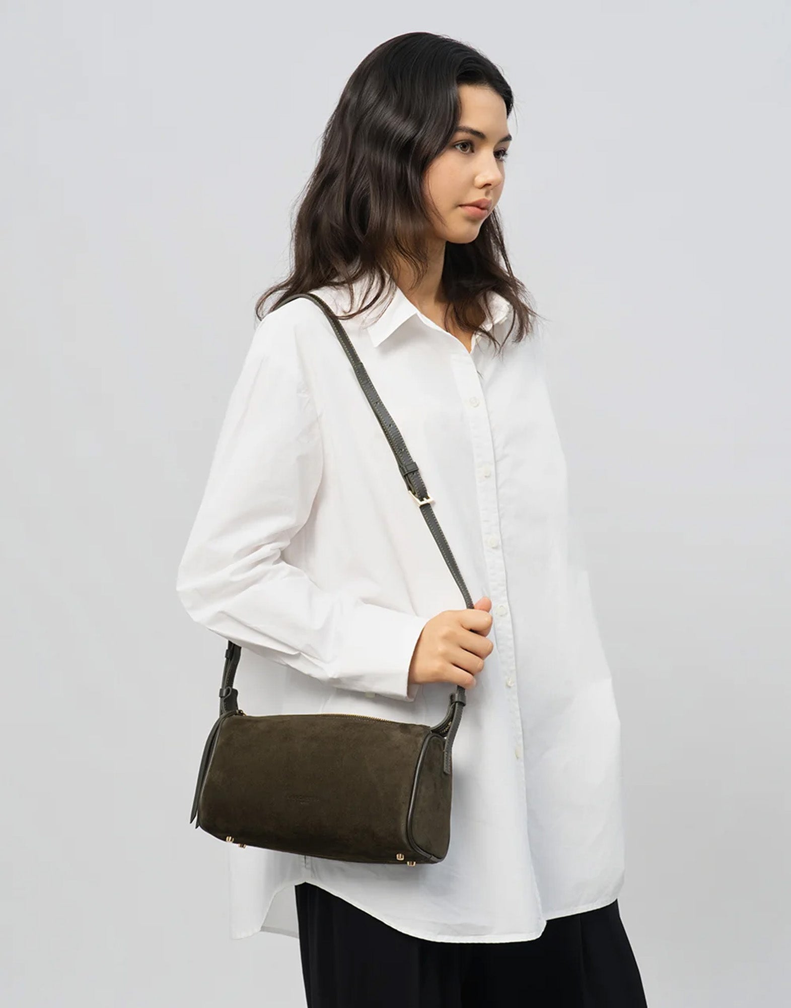 LANCASTER Borsa Rettangolare in Suède Kaki
