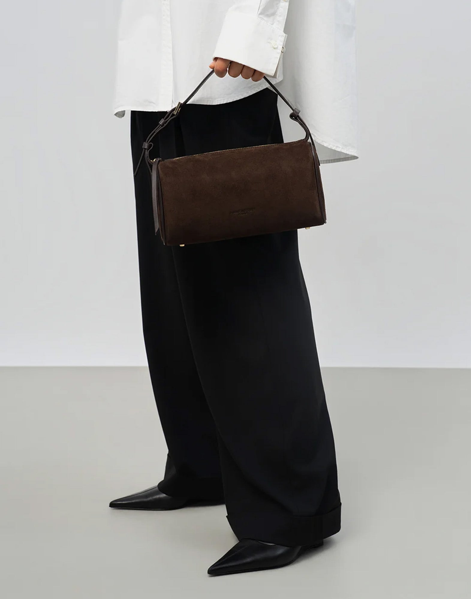 LANCASTER Borsa Rettangolare in Suède Marron