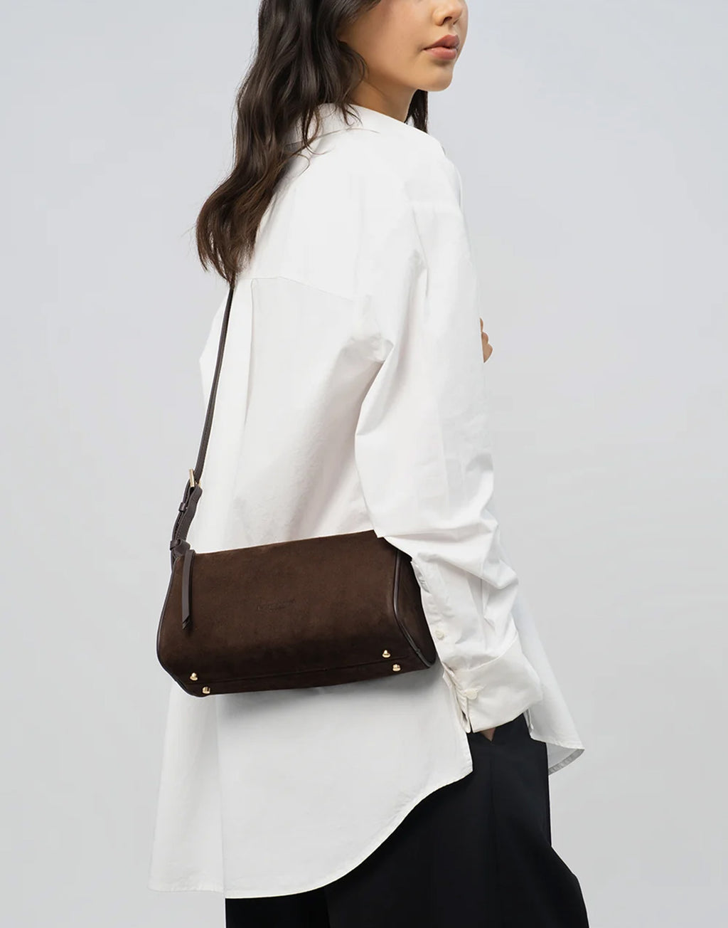 LANCASTER Borsa Rettangolare in Suède Marron