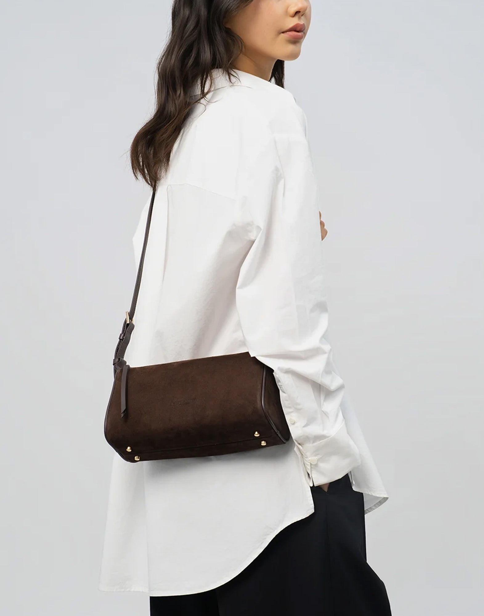 LANCASTER Borsa Rettangolare in Suède Marron