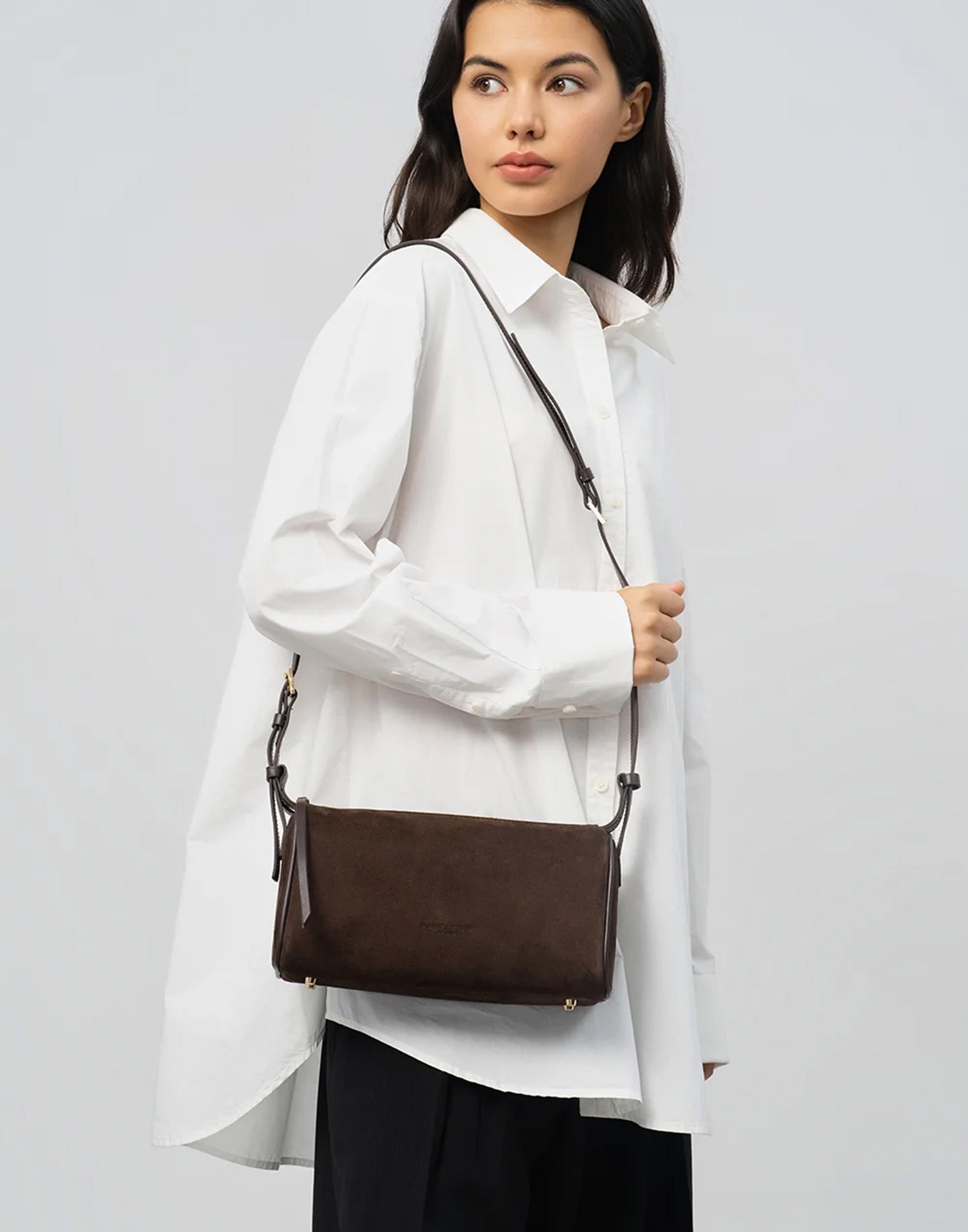 LANCASTER Borsa Rettangolare in Suède Marron