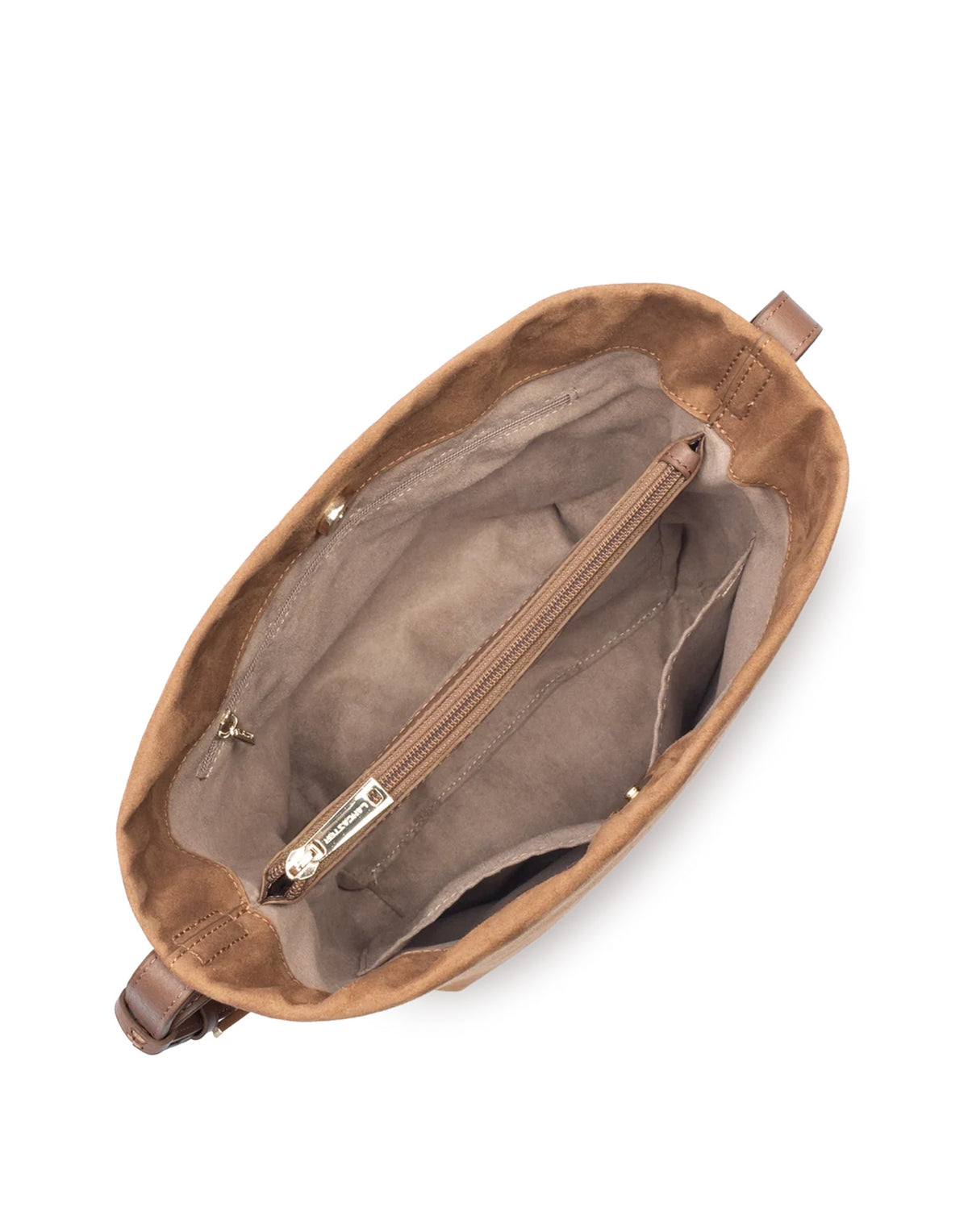 LANCASTER Borsa a Secchiello in Camoscio Camel