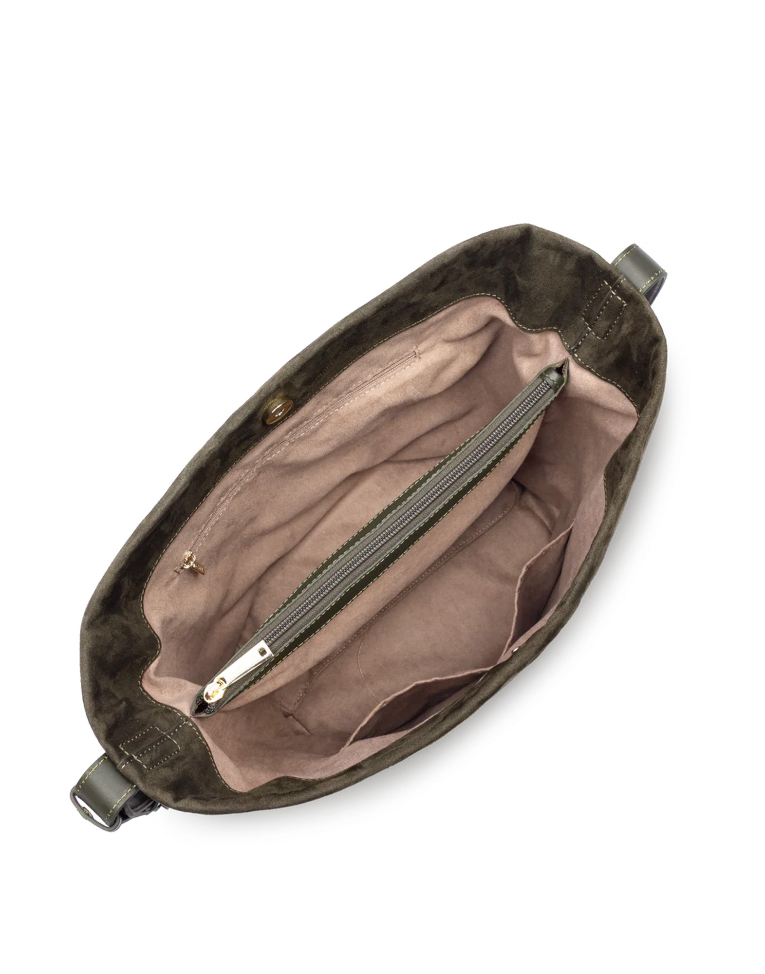 LANCASTER Grande Borsa Secchiello in Suède Kaki