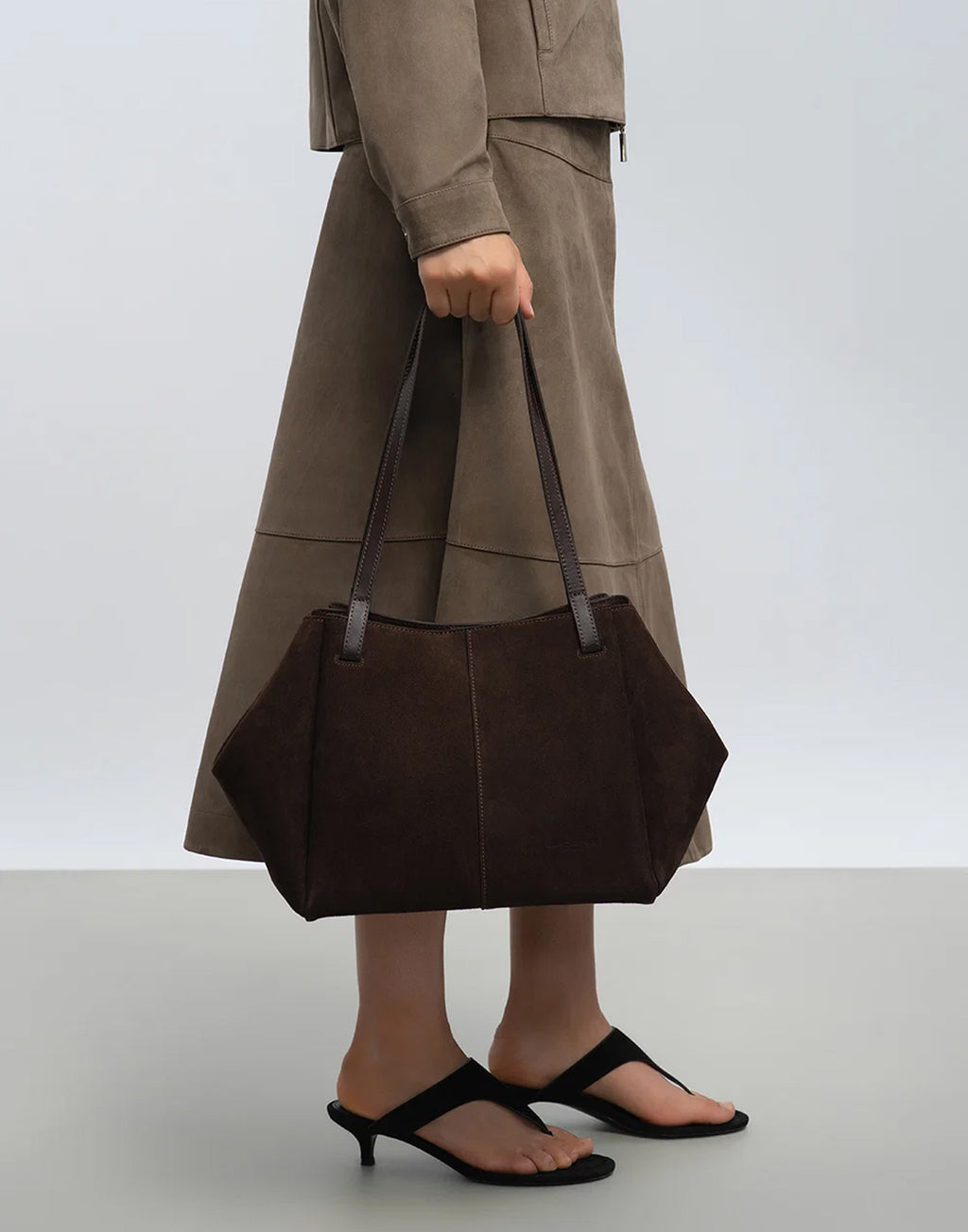 LANCASTER Borsa Shopping a Spalla in Suède Marron