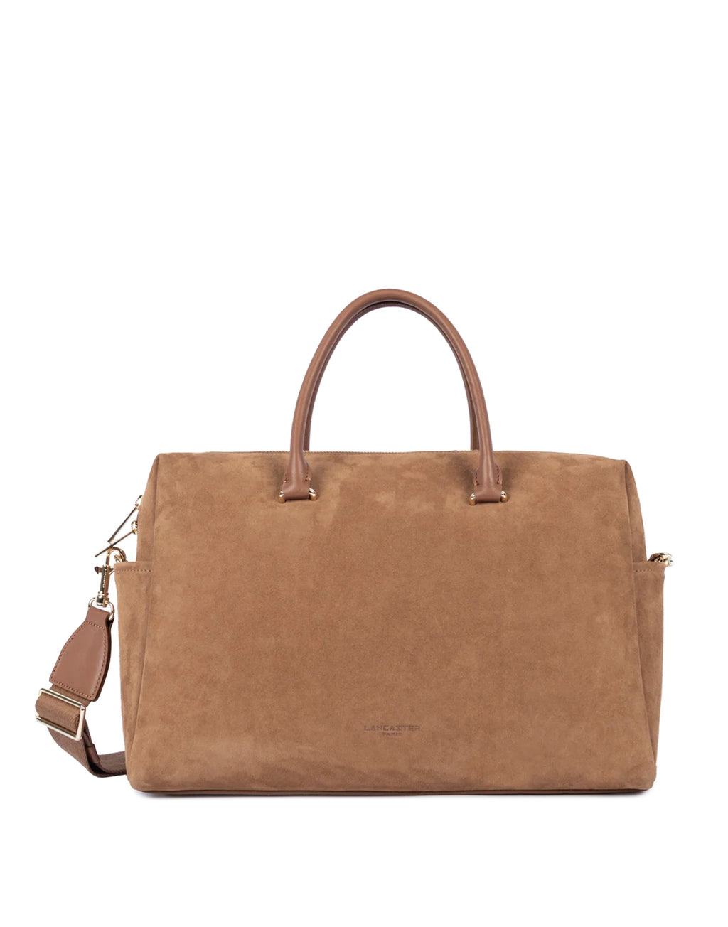 LANCASTER Grande Borsa Shopping Suède Cube Camel