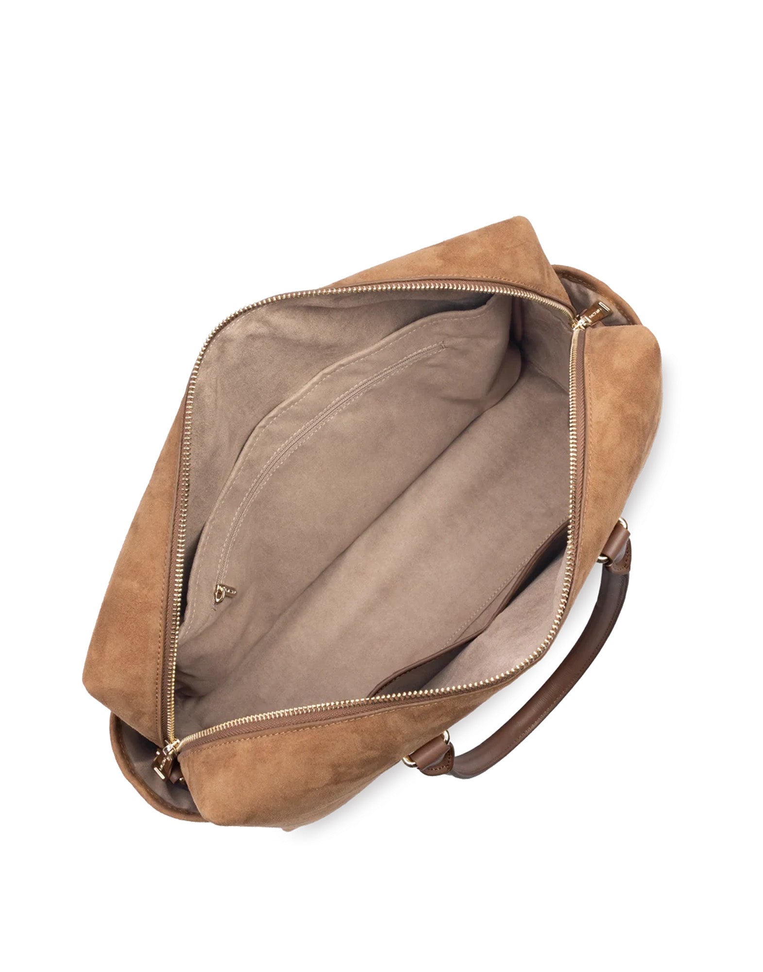 LANCASTER Grande Borsa Shopping Suède Cube Camel