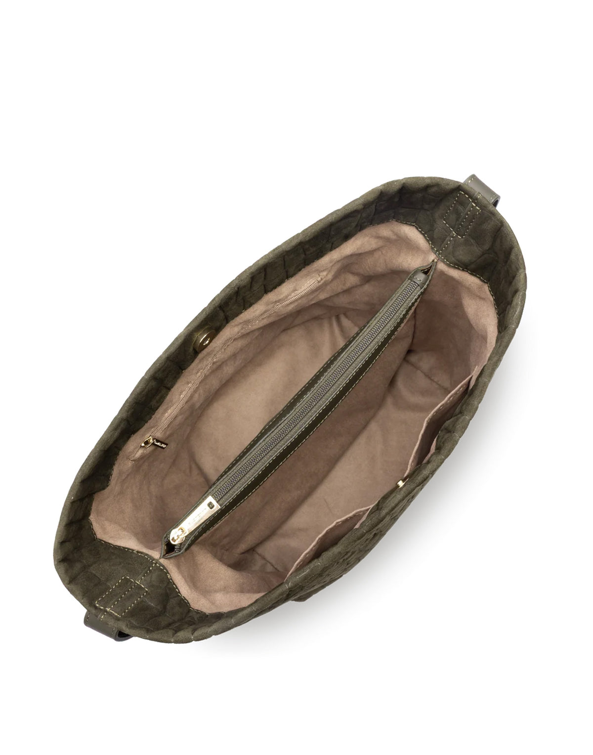 LANCASTER Borsa a Secchiello Suède Exo Kaki