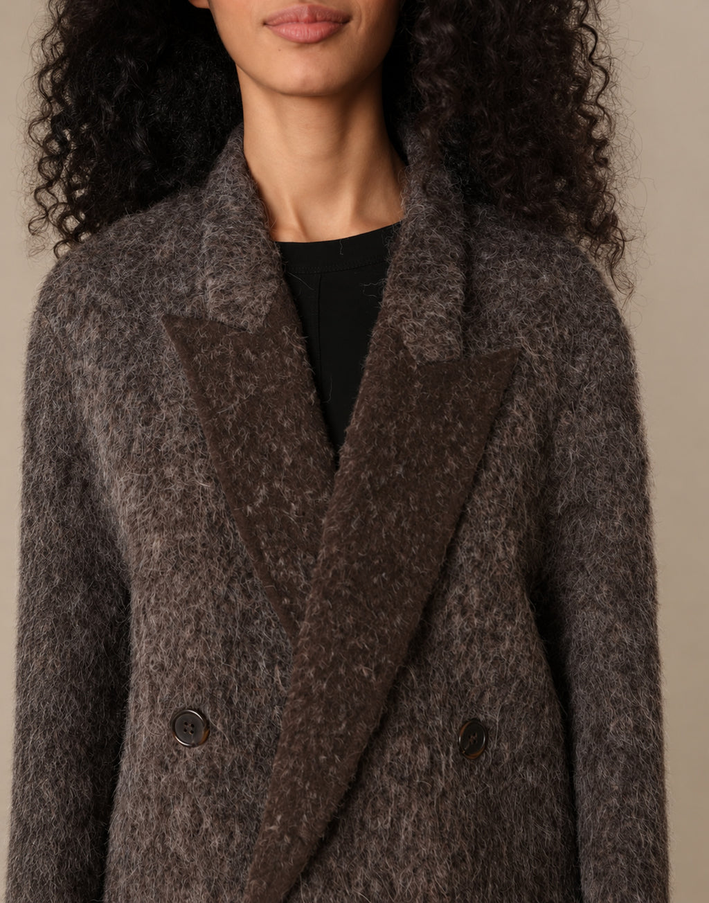 LAURENCE BRAS Cappotto Lord Doppiopetto Marrone Scuro
