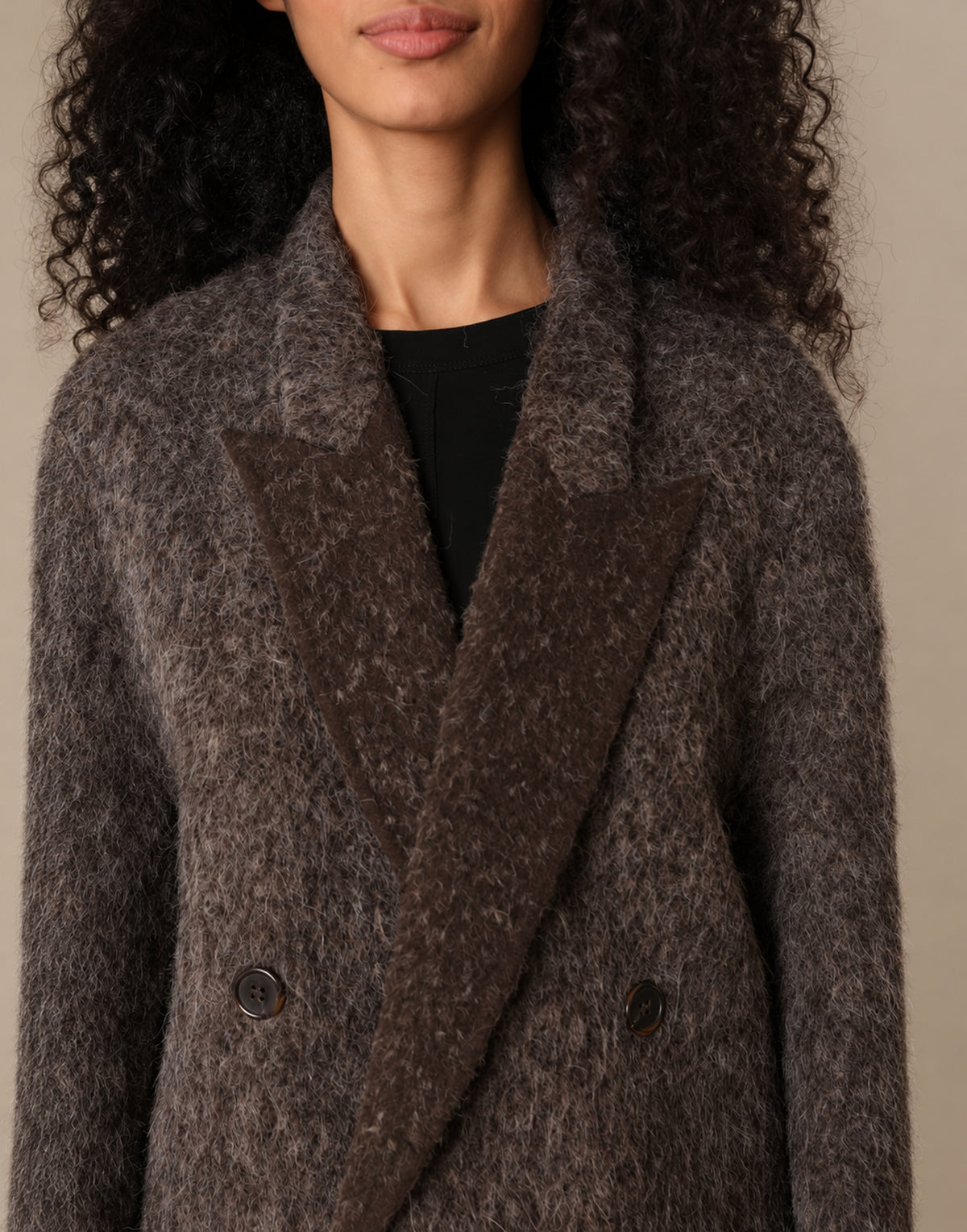 LAURENCE BRAS Cappotto Lord Doppiopetto Marrone Scuro