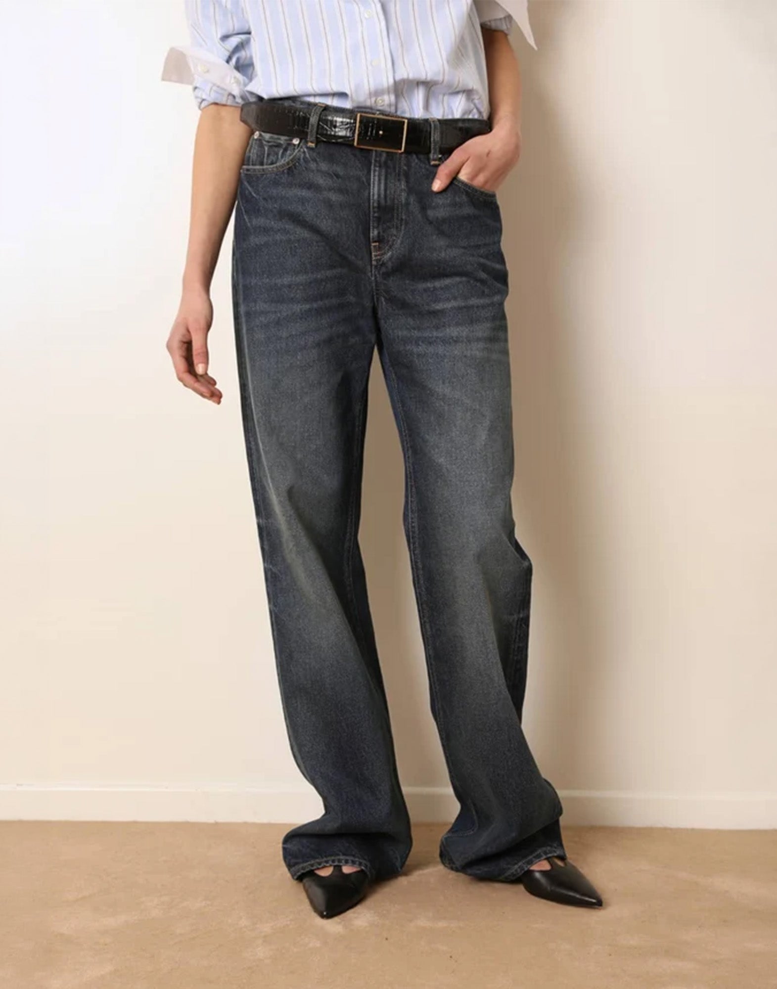 LAURENCE BRAS Jeans Dritti a Vita Medio-Alta