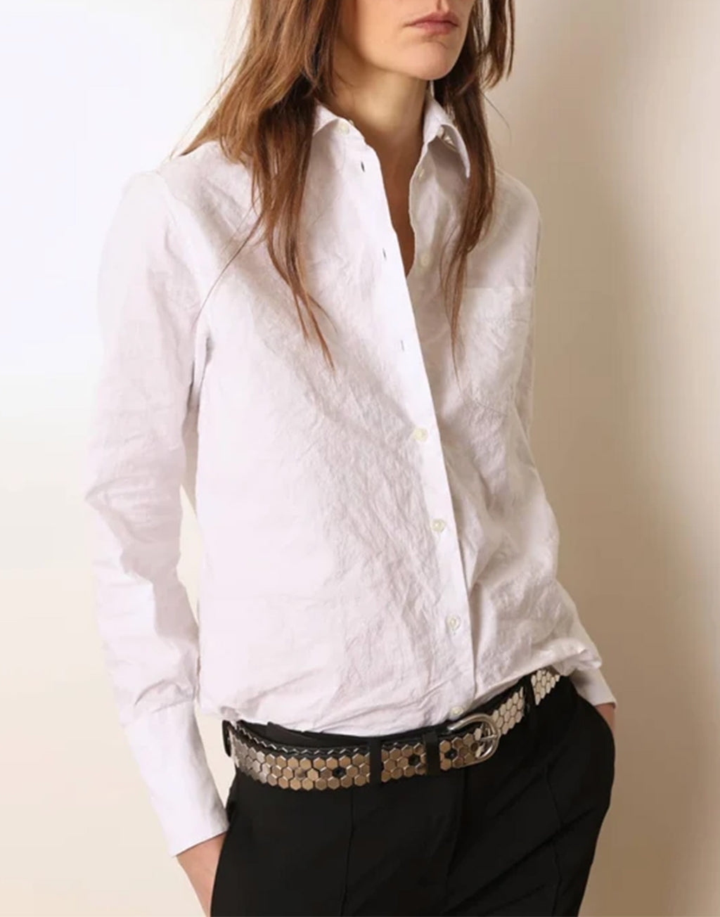 LAURENCE BRAS Camicia in Cotone Stropicciato Bianca